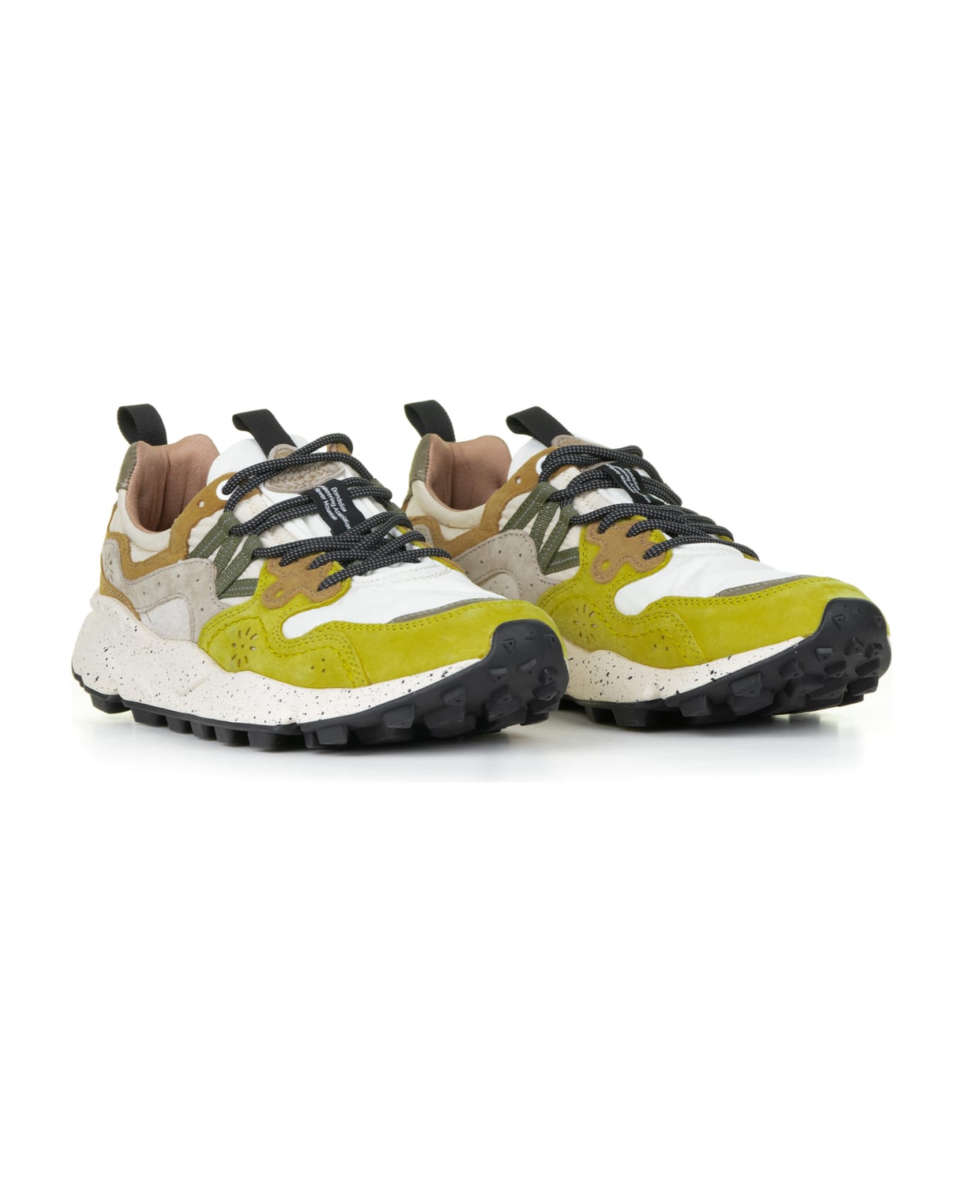 Flower Mountain Yamano Orca Sneakers In Suede And Nylon - OCHER WHITE スニーカー