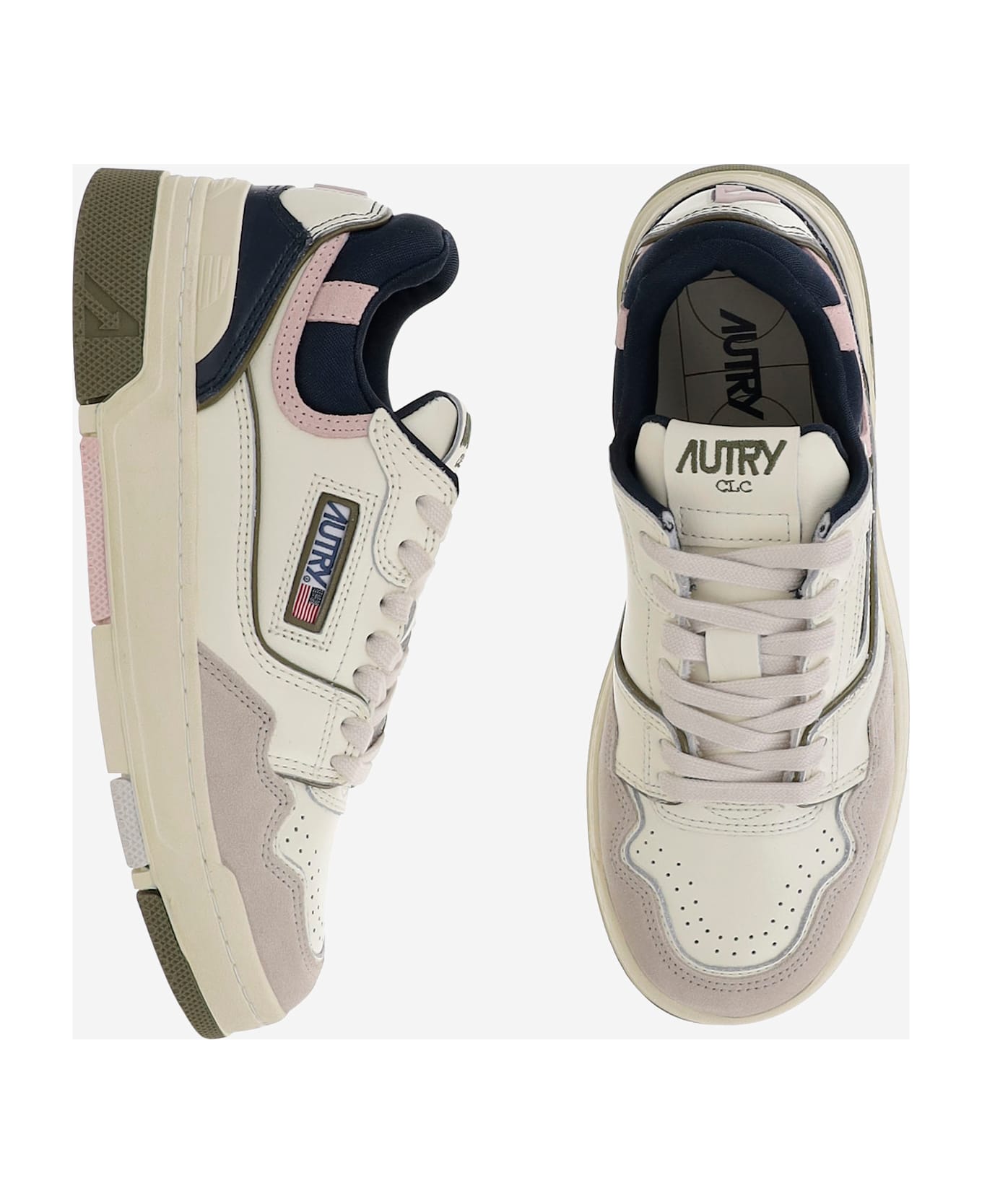 Autry Clc Low Suede And Mesh Sneakers - Red