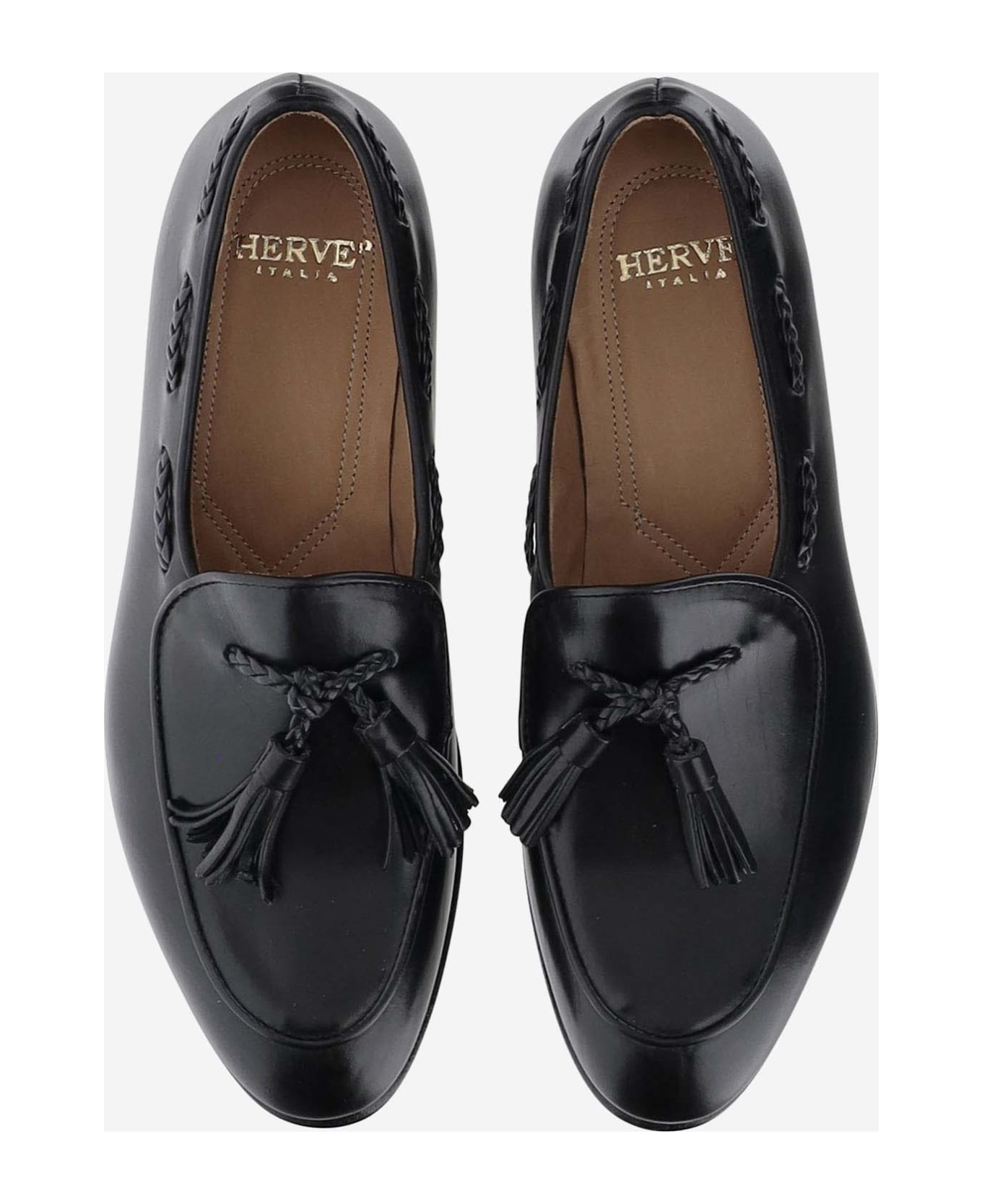 Hervè Chapelier Leather Loafers - Black