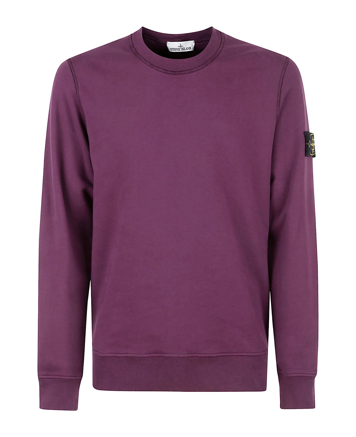 Stone Island Logo Patch Crewneck Sweatshirt - Mosto