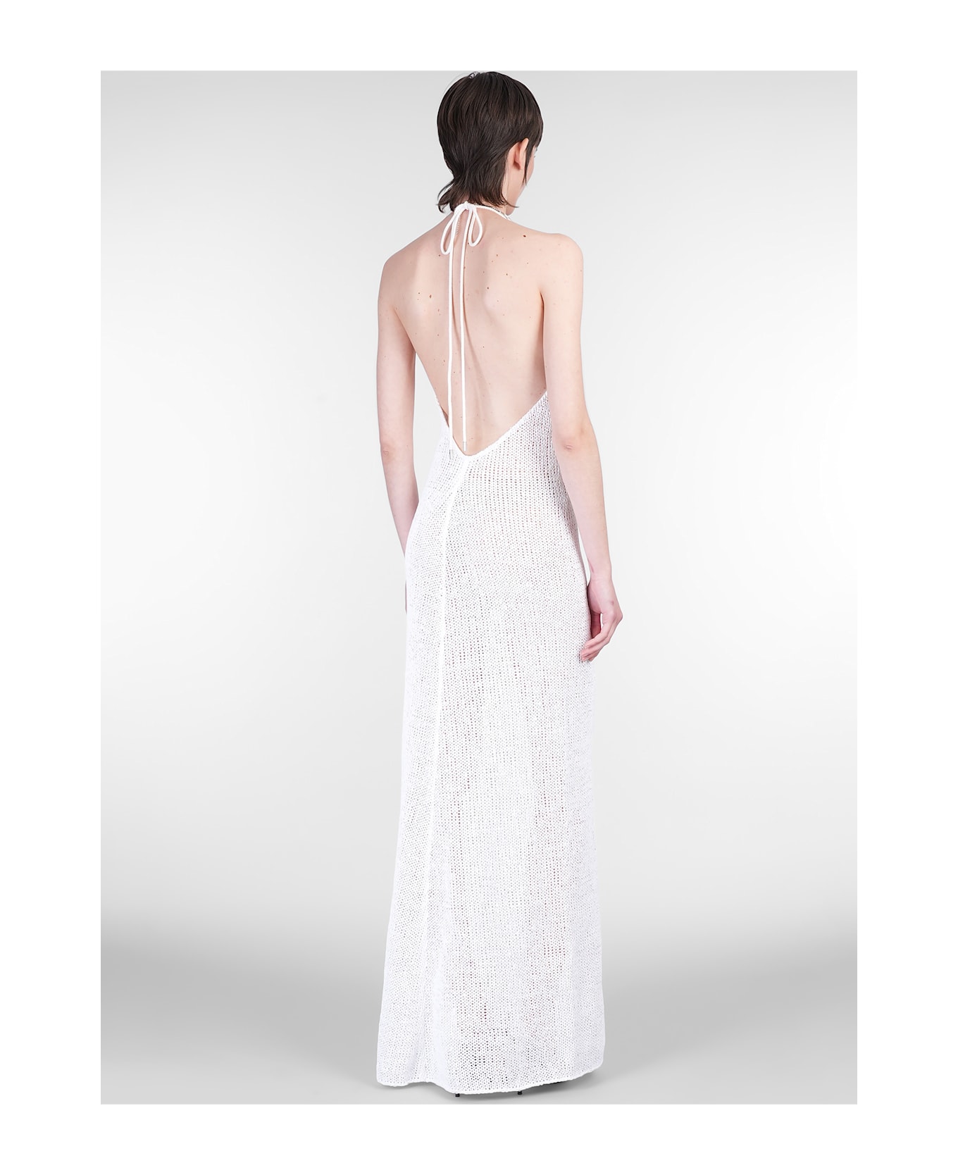 Nué Attina Long Dress In White Polyester - white