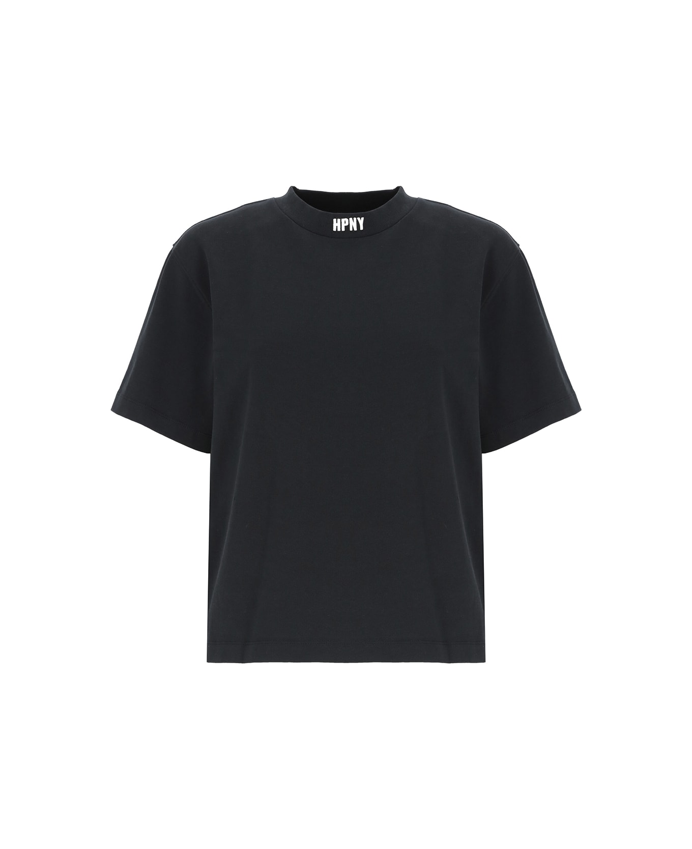 HERON PRESTON T-shirt With Logo - Black Tシャツ