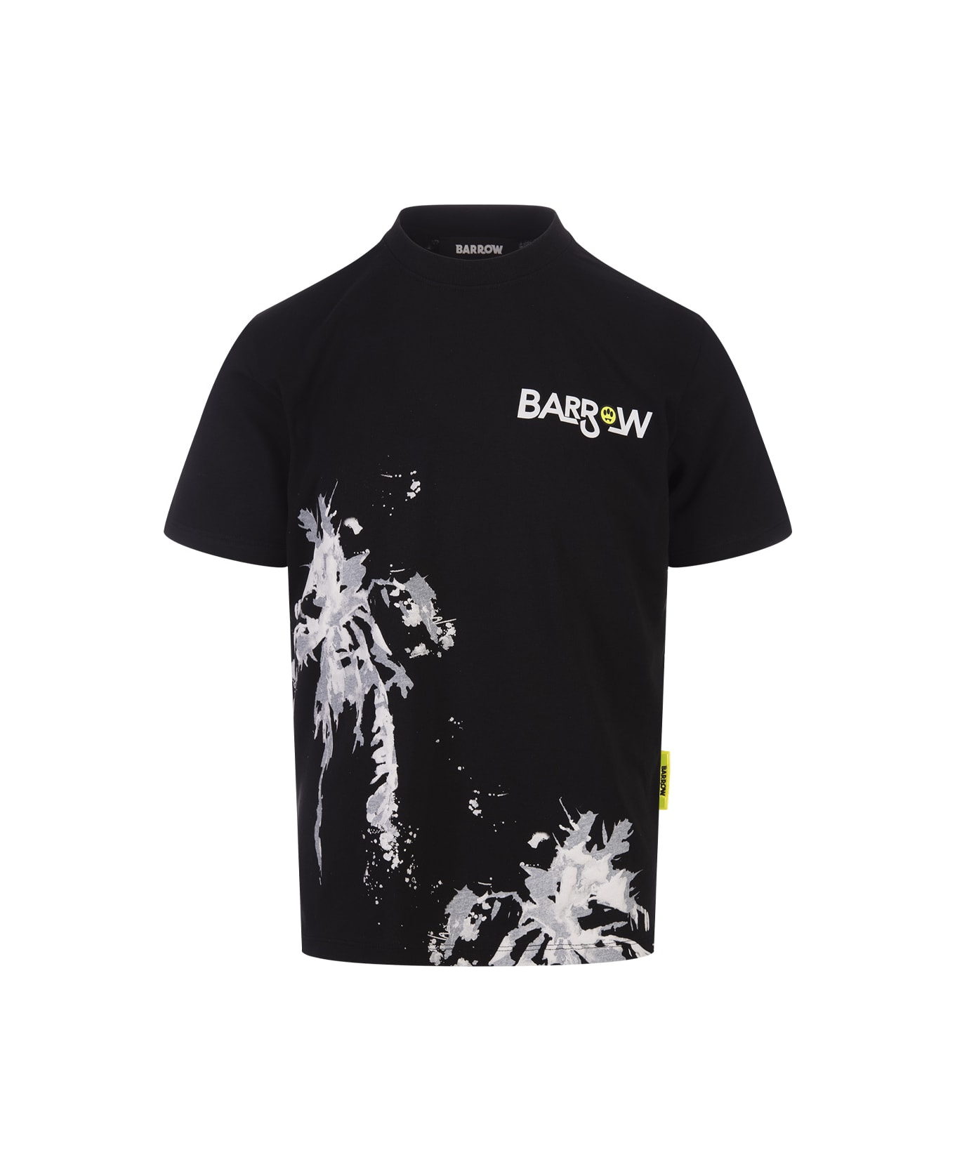 Barrow Black T-shirt With 3d Palm Tree Print - Black Tシャツ