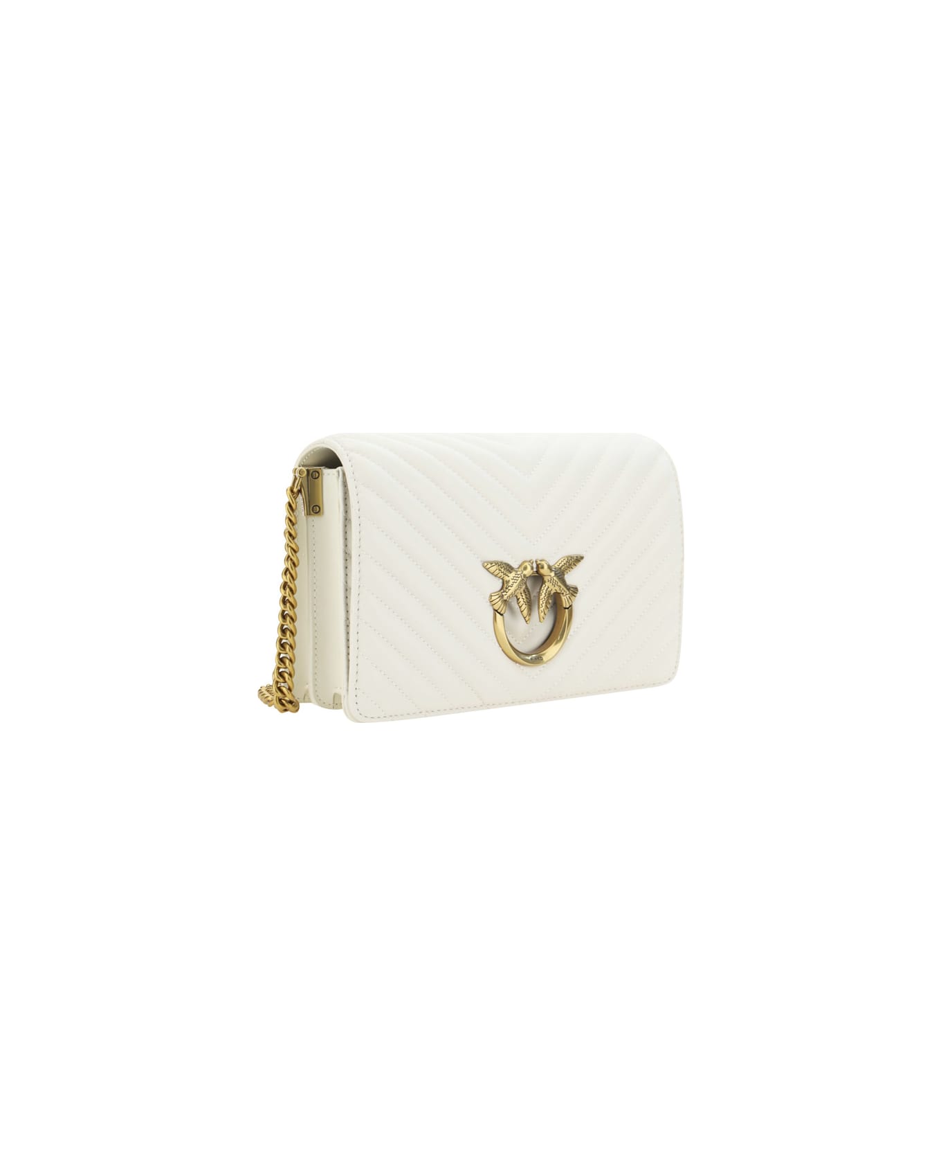 Pinko Love Click Shoulder Bag - Bianco Seta