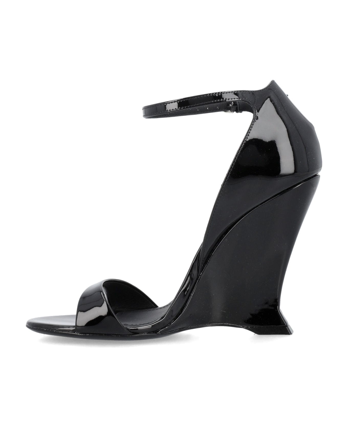 Ferragamo Vidette Wedge Sandals - BLACK