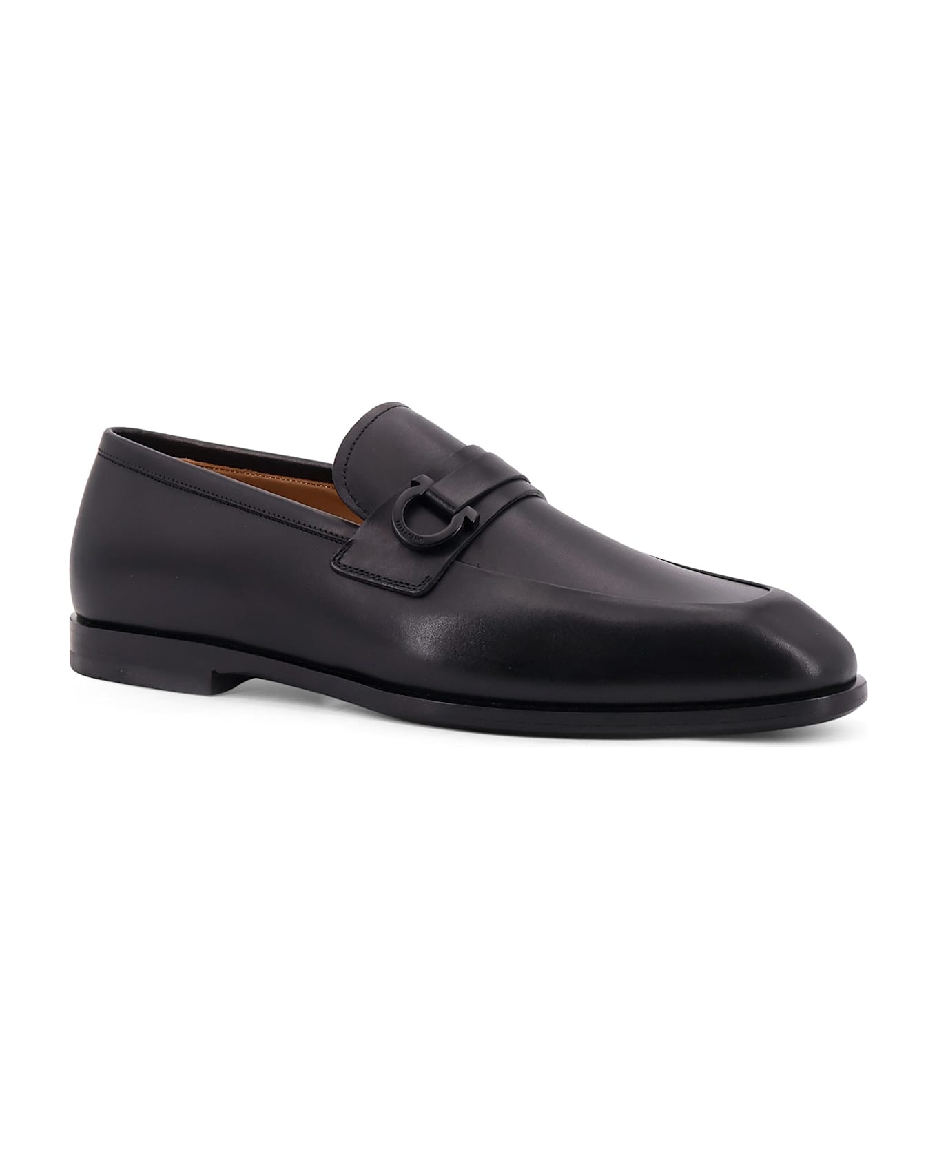 Ferragamo Florio Leather Loafers - Black