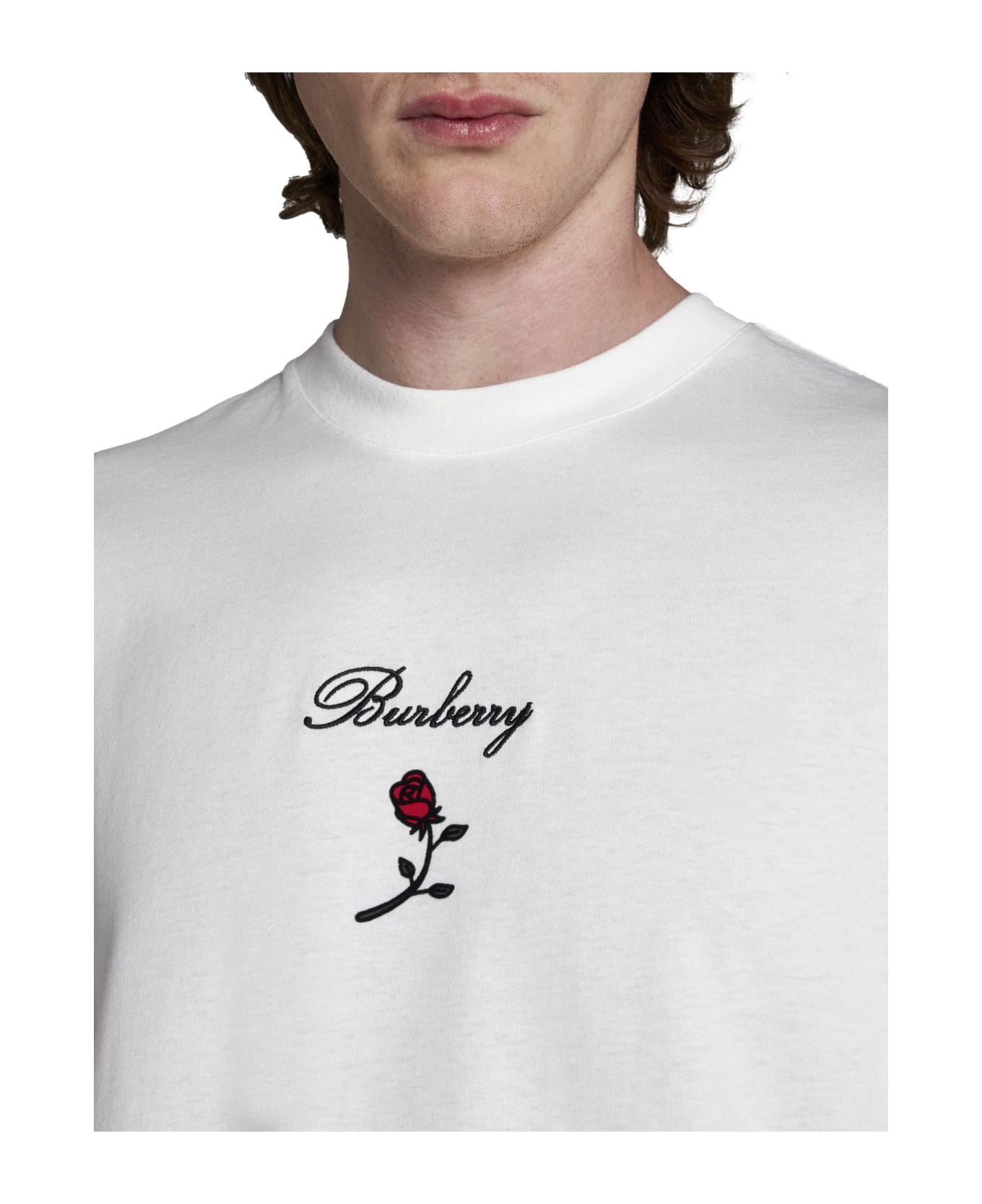 Burberry Cotton T-shirt With Pink And Logo - Rain