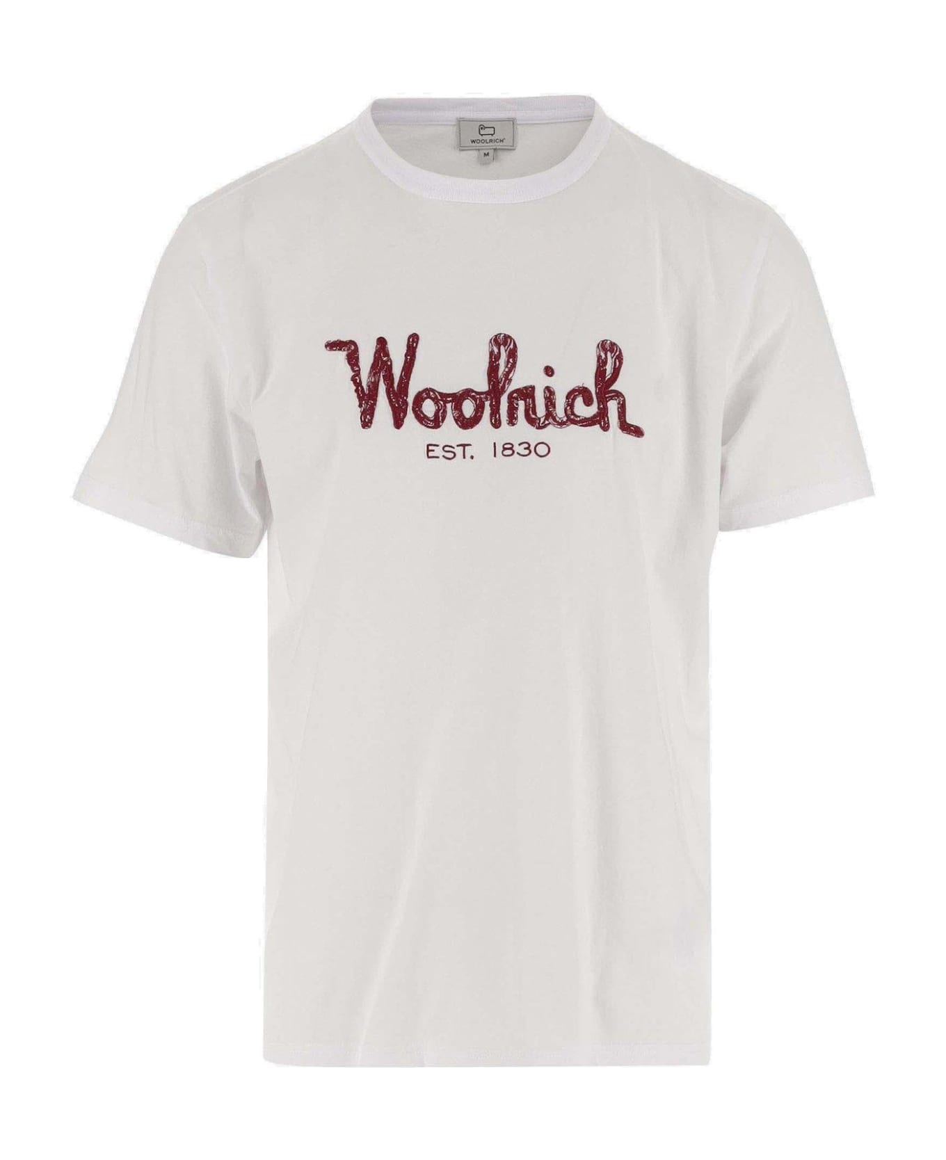 Woolrich Logo Embroidered Crewneck T-shirt - White