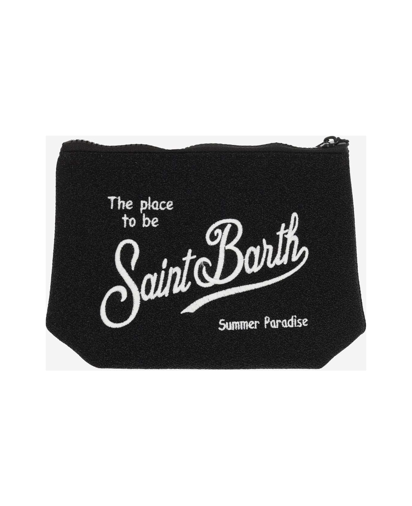 MC2 Saint Barth Scuba Clutch Bag With Logo - Black