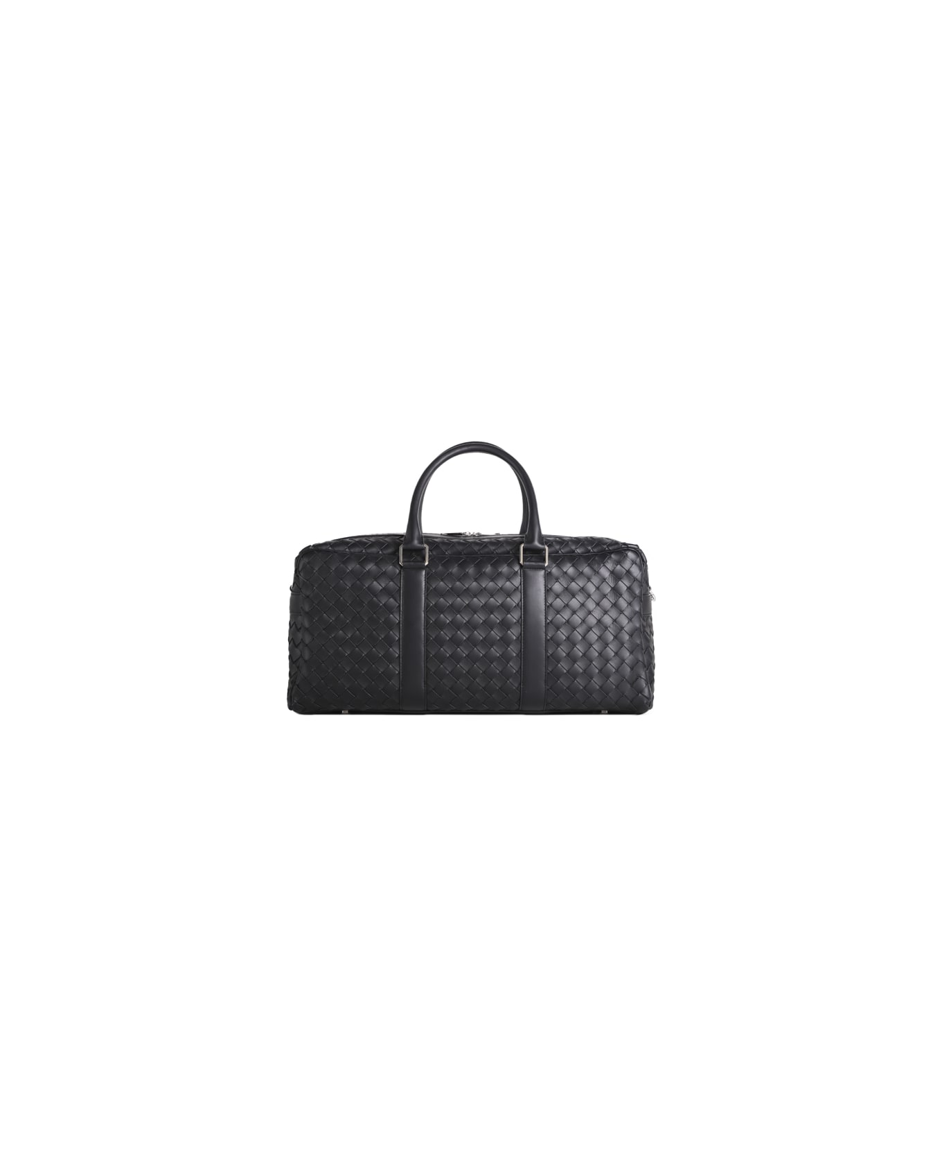 Bottega Veneta Intreccio Sporty Bag In Leather - Black-silver トラベルバッグ
