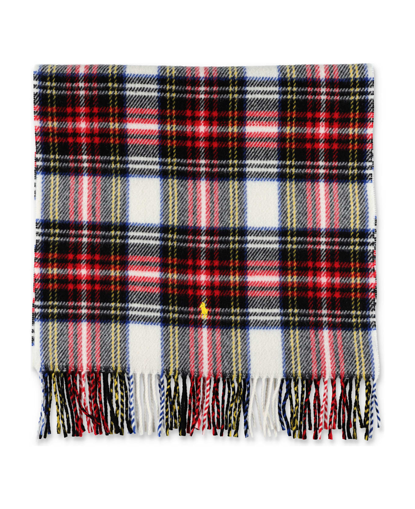 Polo Ralph Lauren Recycled Wool Tartan Scarf With Logo - RED CHECK