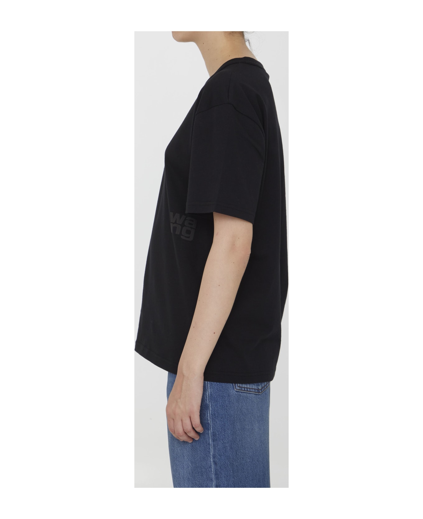 Alexander Wang Cotton T-shirt With Logo - BLACK