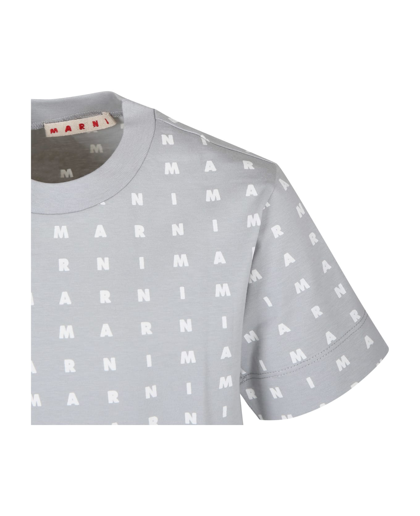Marni Gray T-shirt For Kids With Logo - Grey Tシャツ＆ポロシャツ
