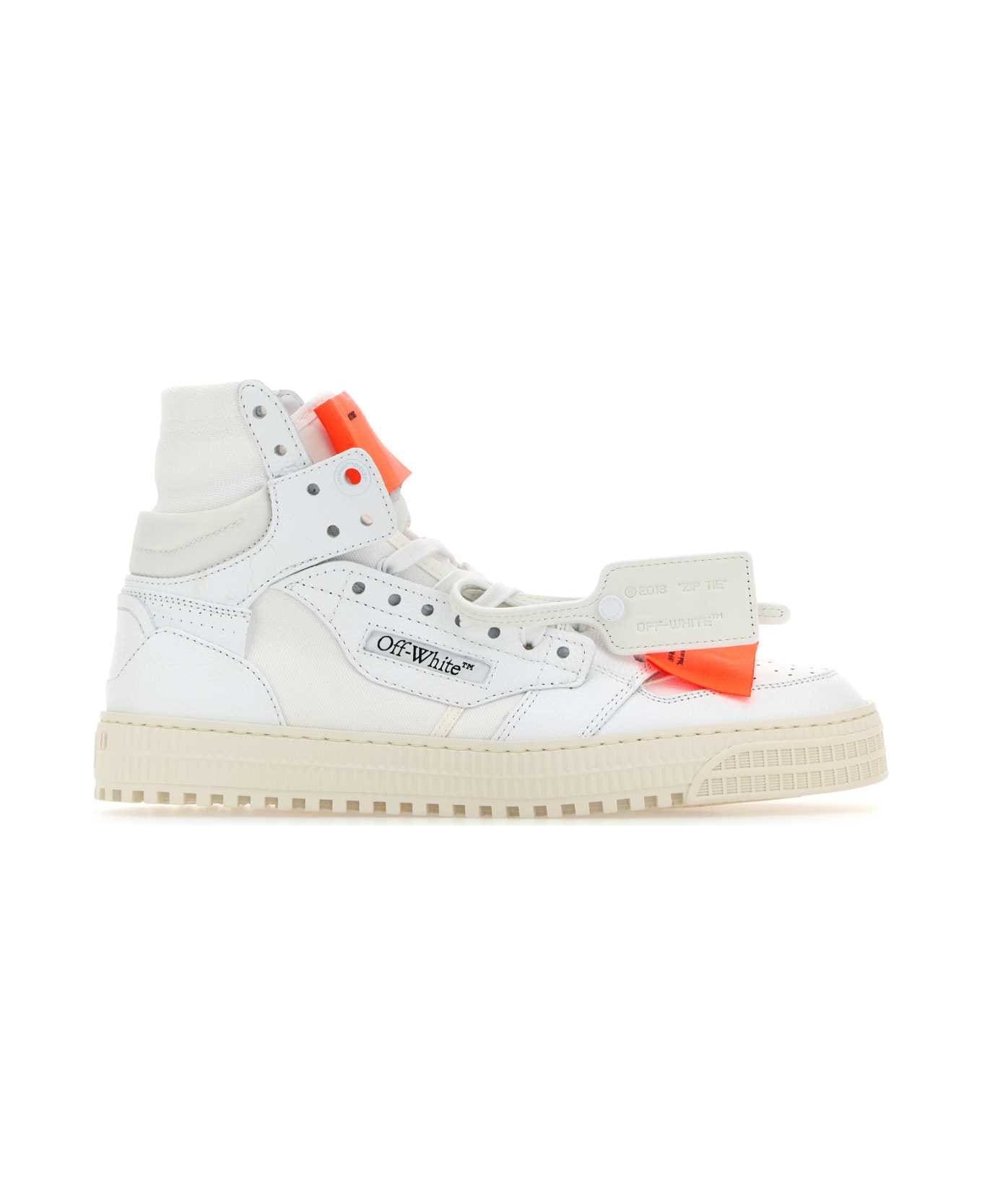 Off-White White Leather And Canvas 3.0 Off Court Sneakers - 0120