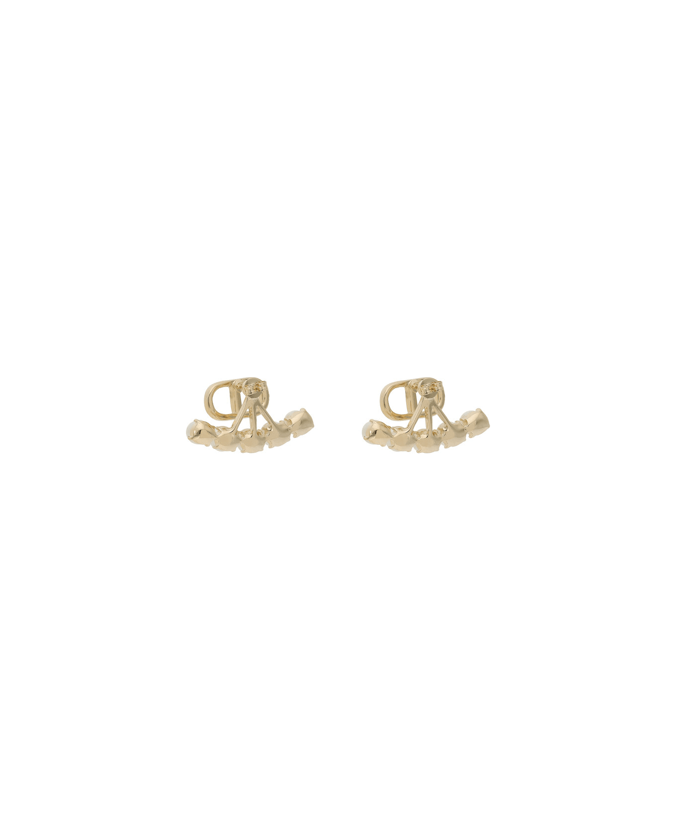 TwinSet Earrings With Oval T And Pearls - Gold