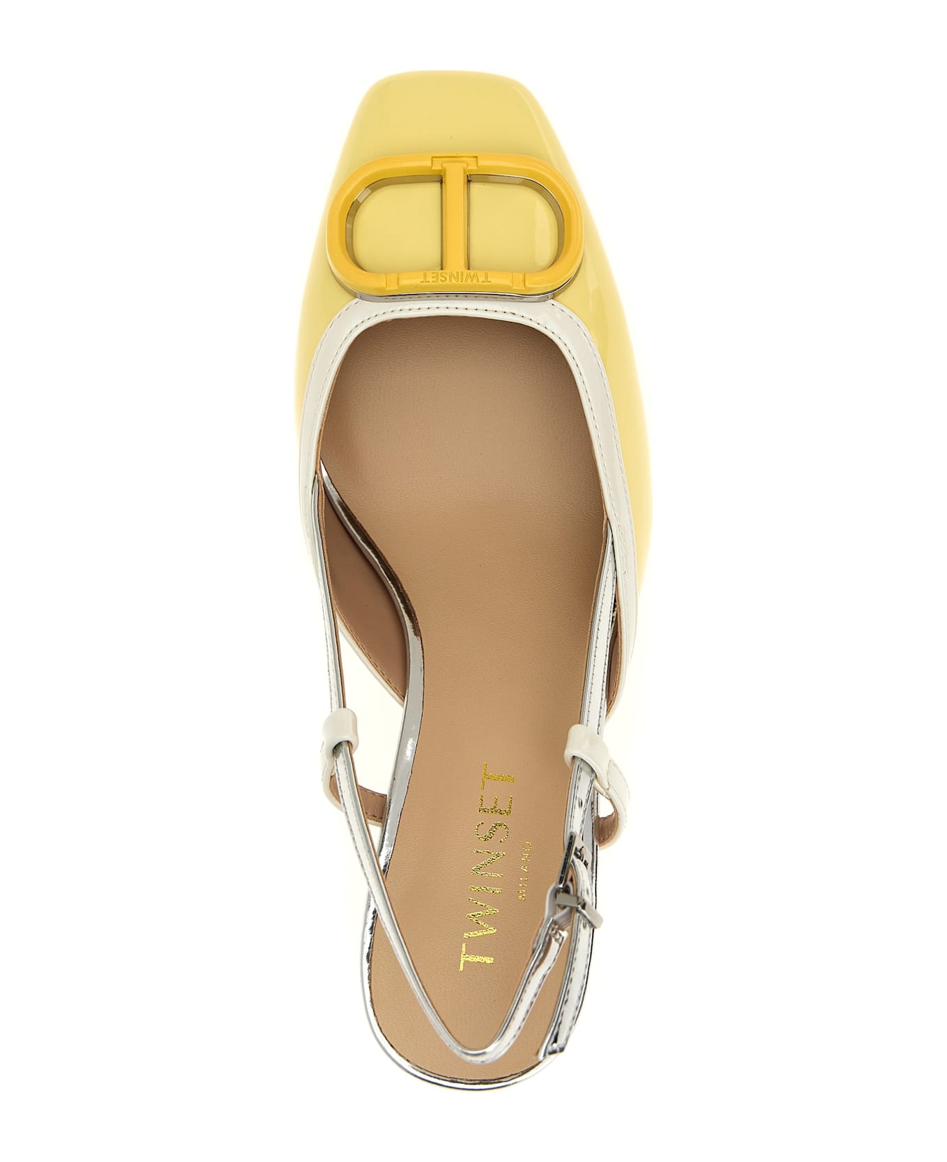 TwinSet Patent Leather Slingback - Yellow