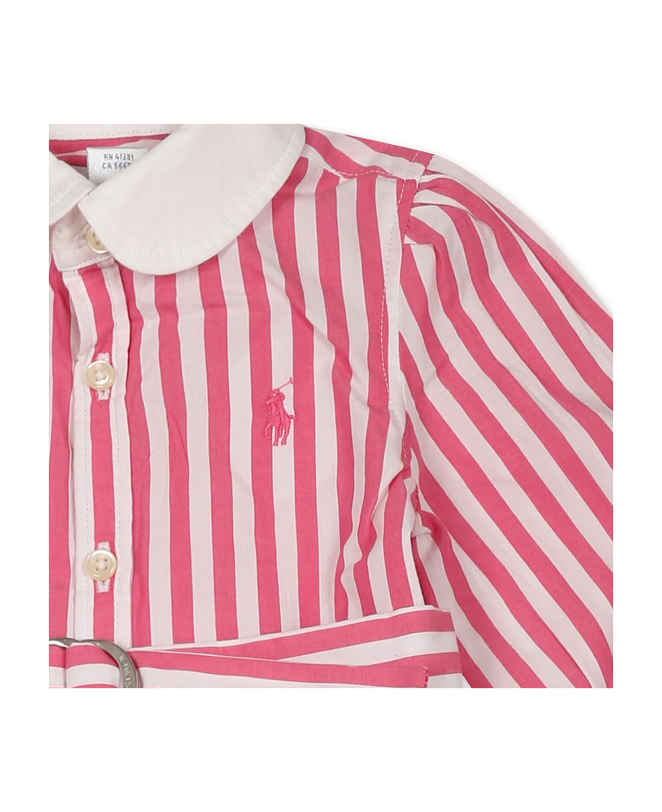Ralph Lauren Fuchsia Dress For Baby Girl With Horse - Fuchsia