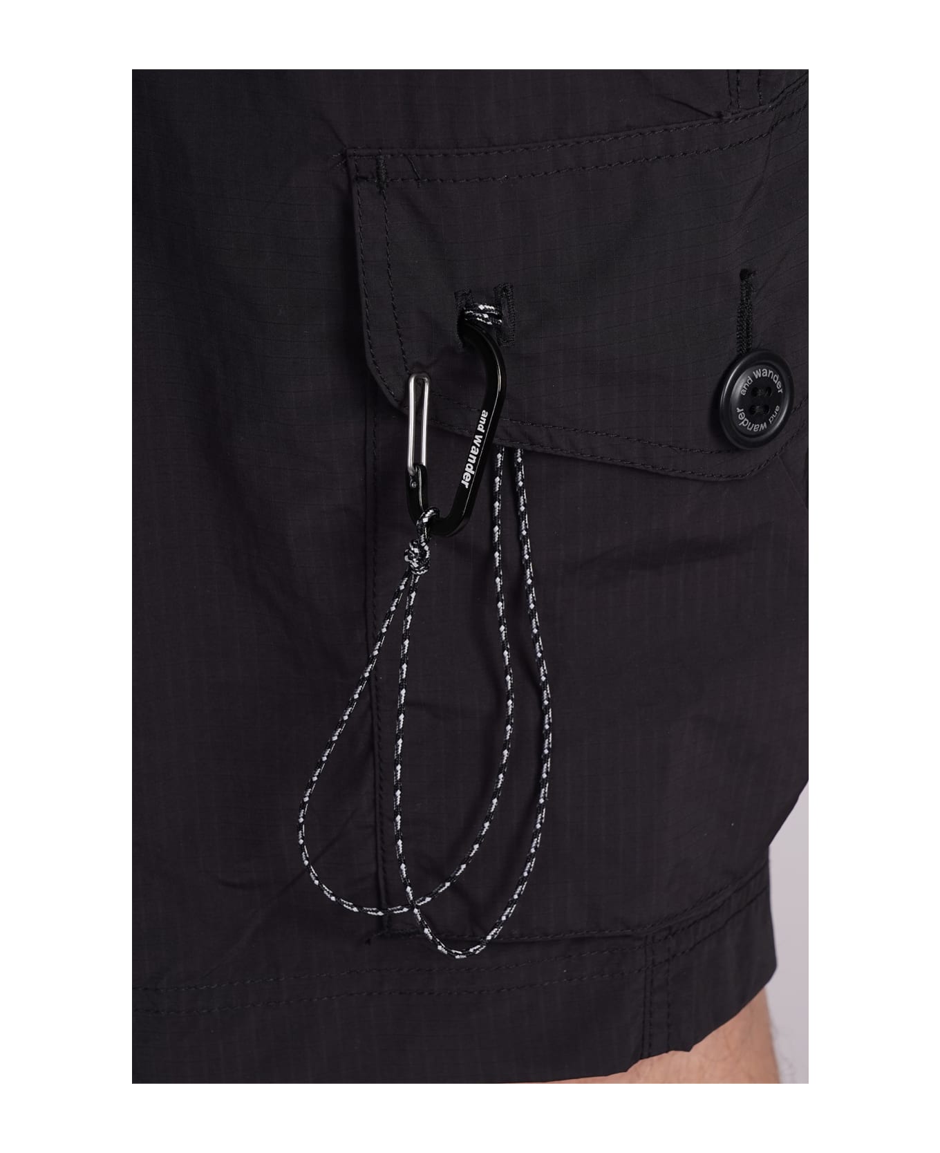 And Wander Shorts In Black Nylon - black