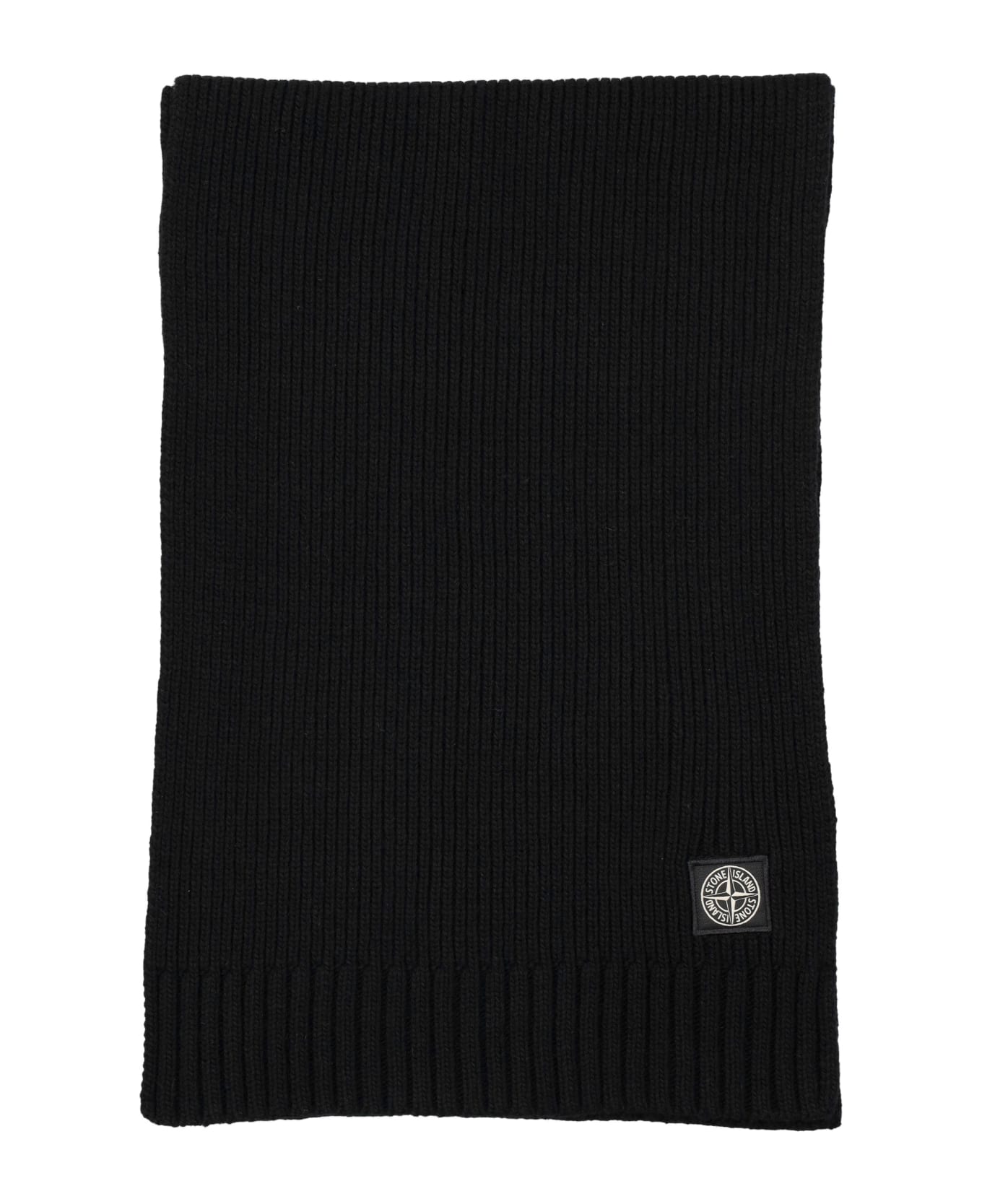 Stone Island Knitted Scarf - Black