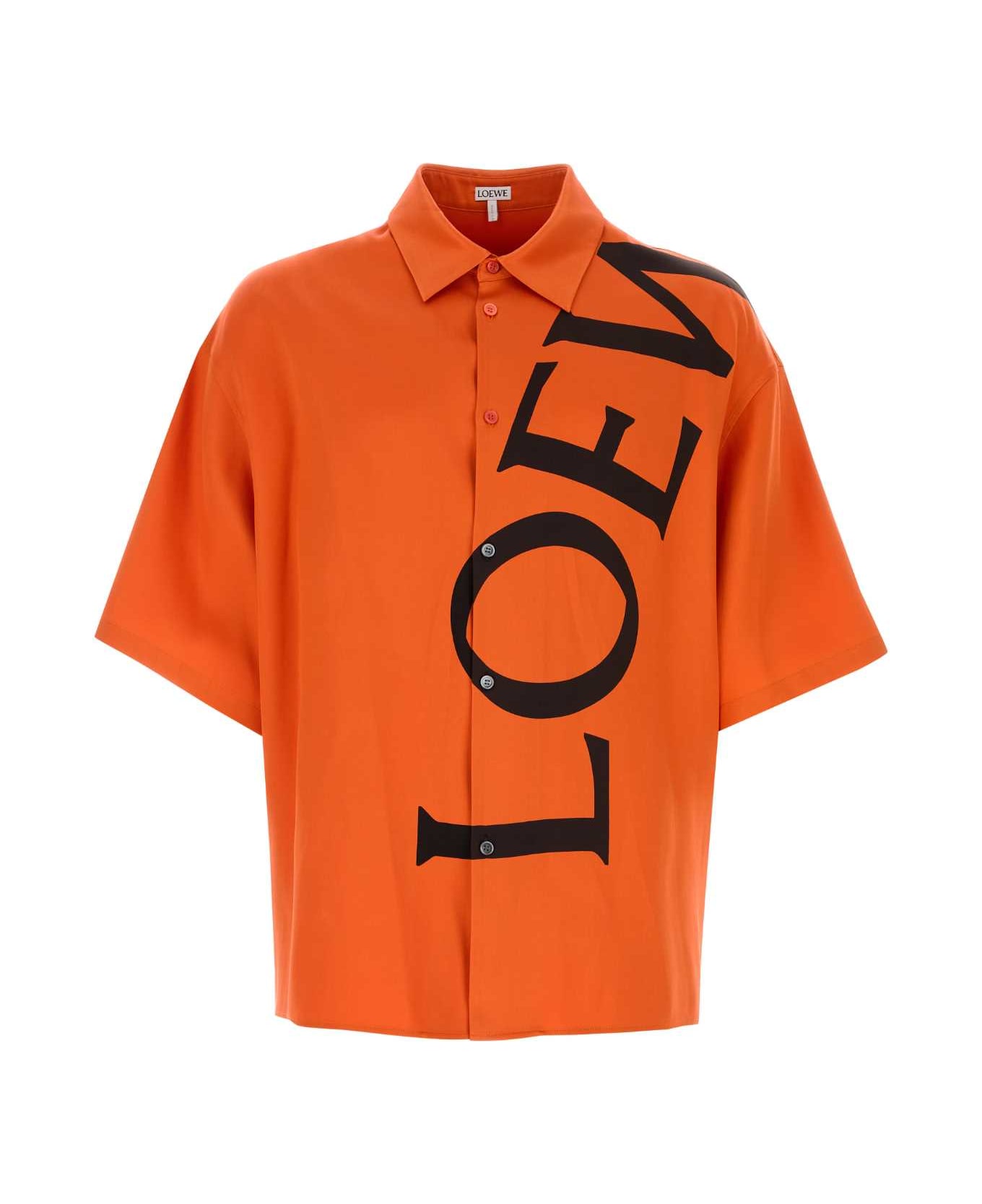 Loewe Orange Silk Shirt - ORANGEBLACK