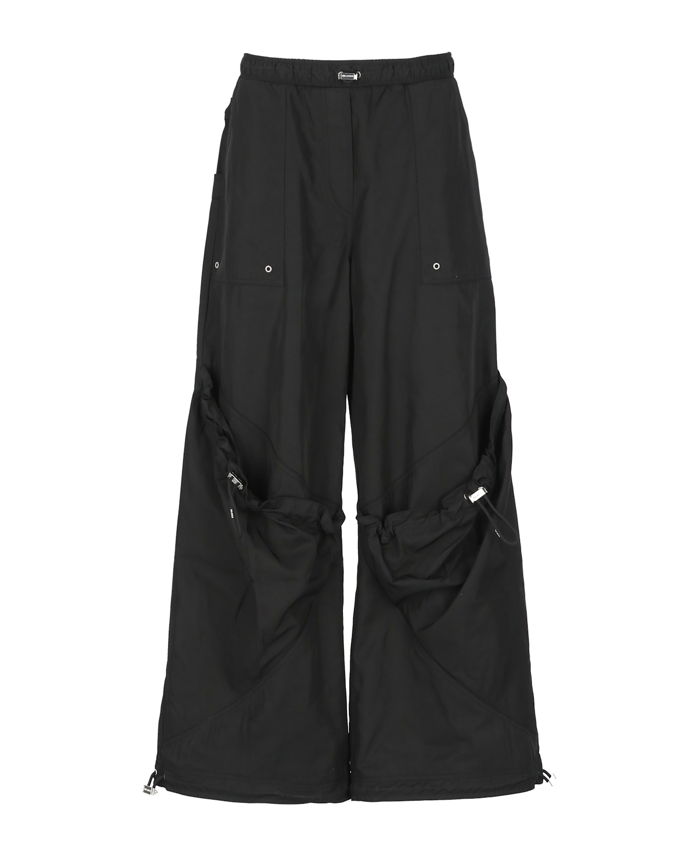The Attico Flared Cargo Pants - Black