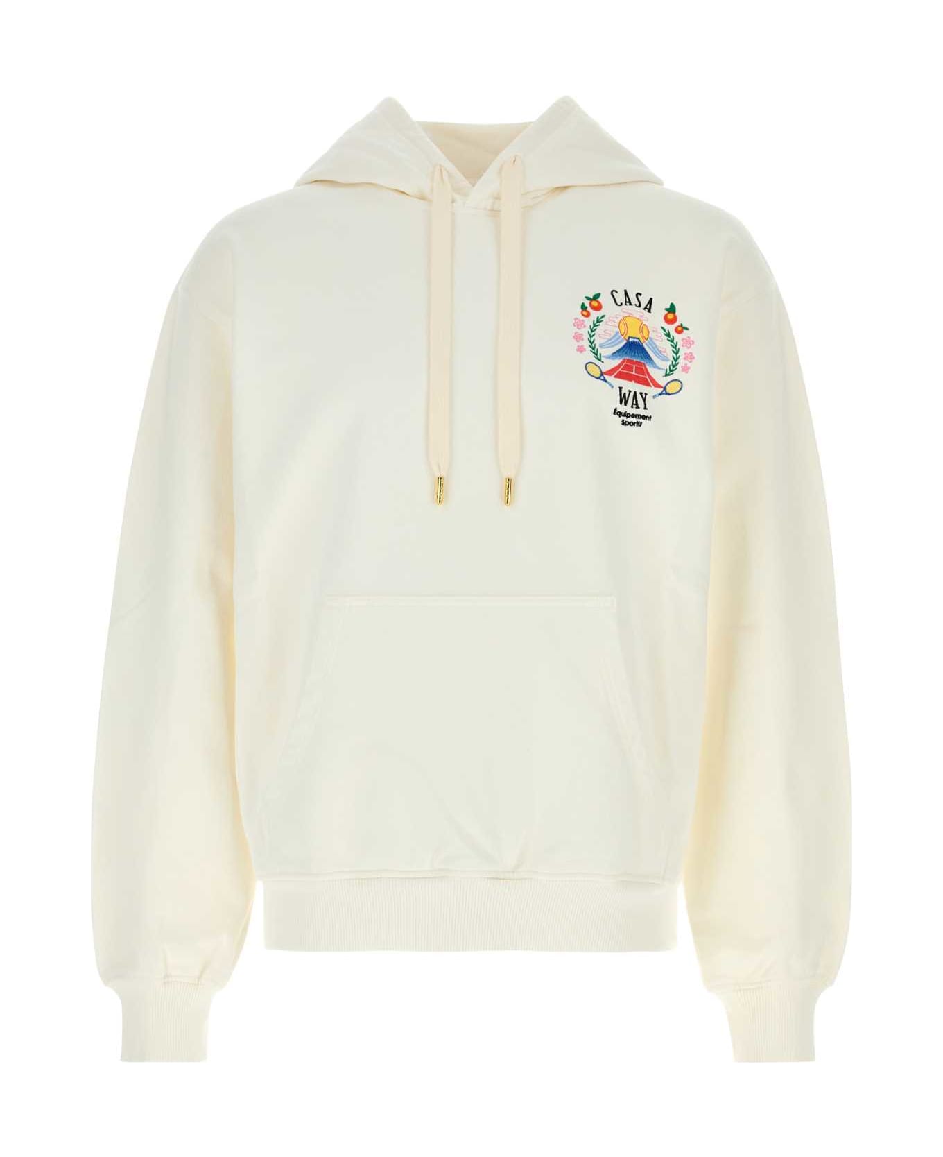 Casablanca White Cotton Sweatshirt - CASWAYMOU
