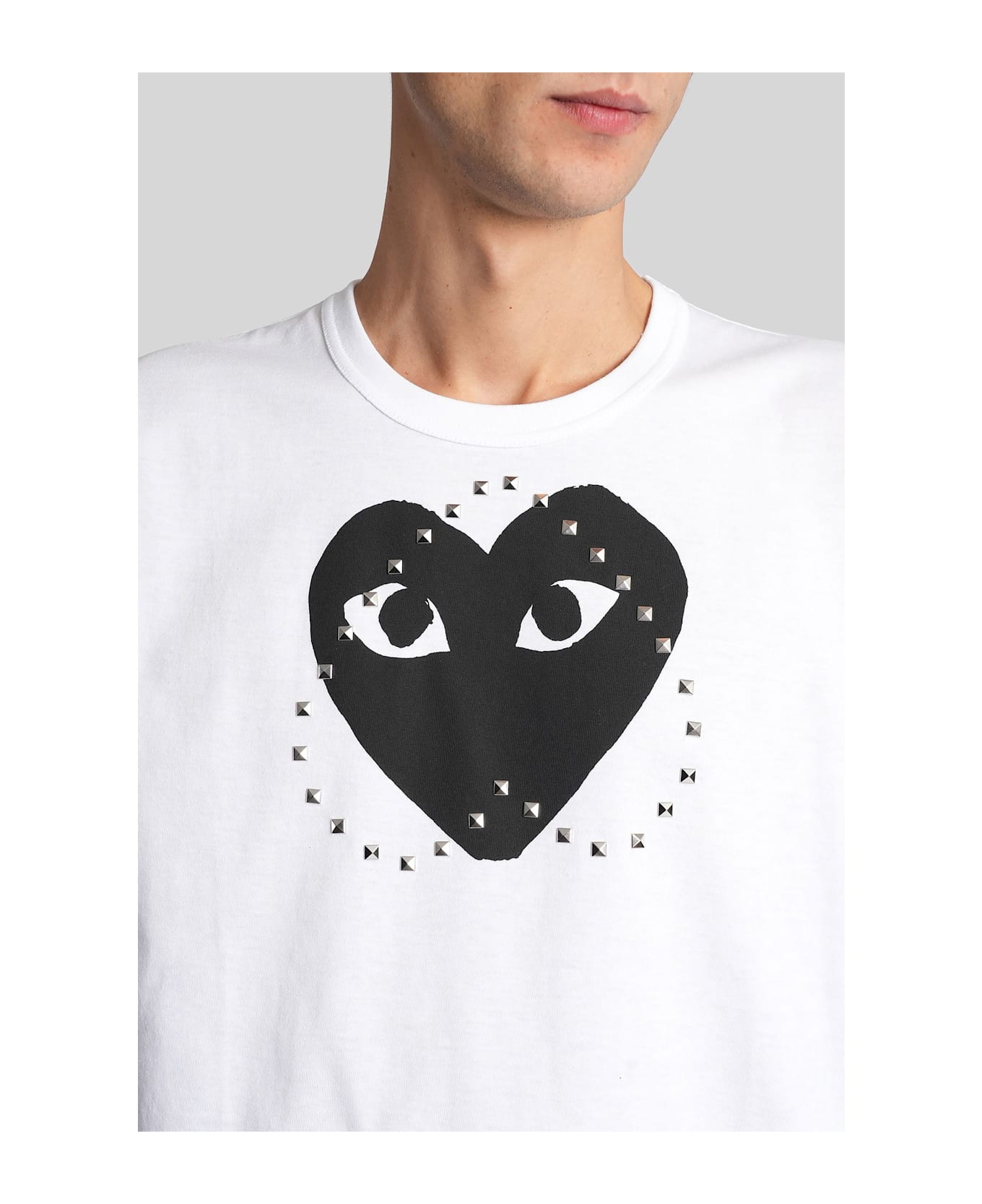 Comme des Garçons Play T-shirt In White Cotton - white