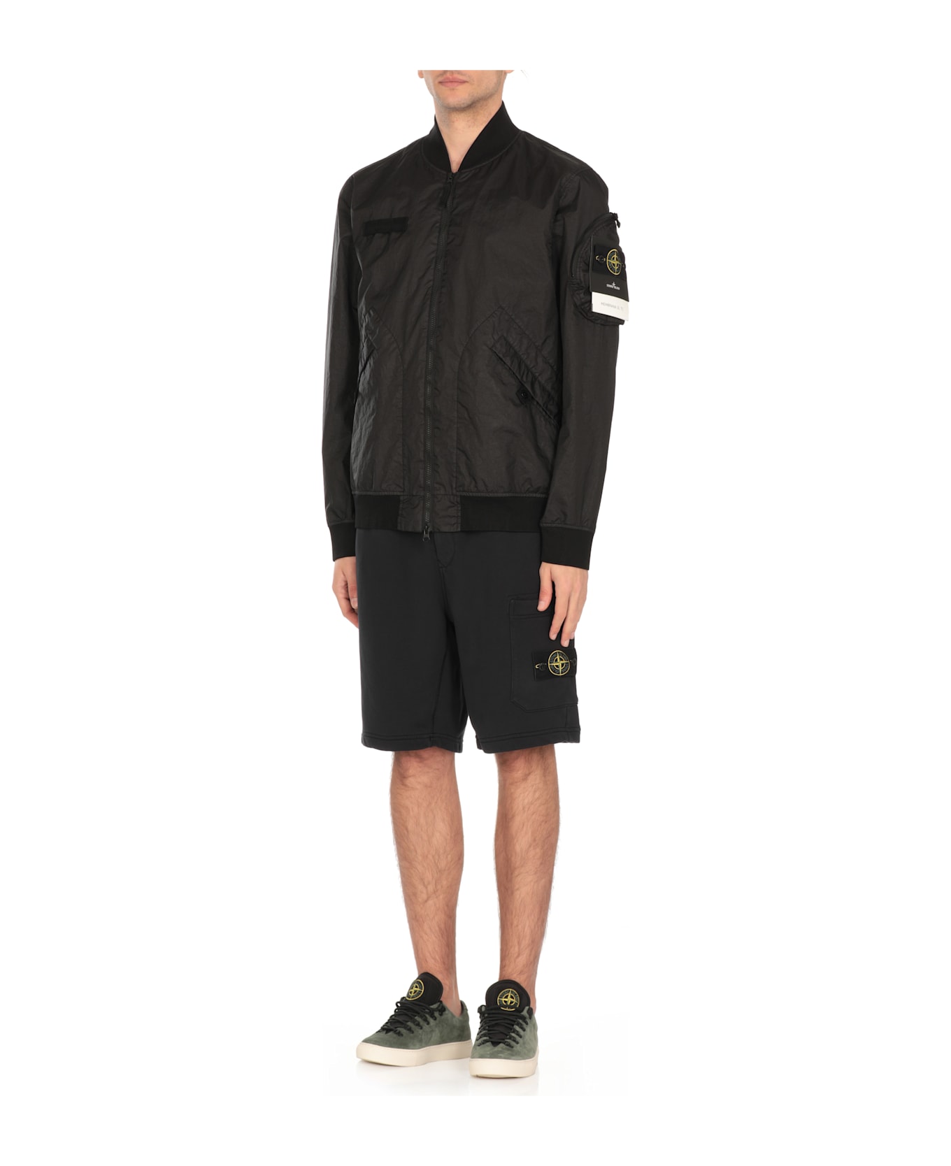 Stone Island Membrana 3l Tc Bomber Jacket - Black