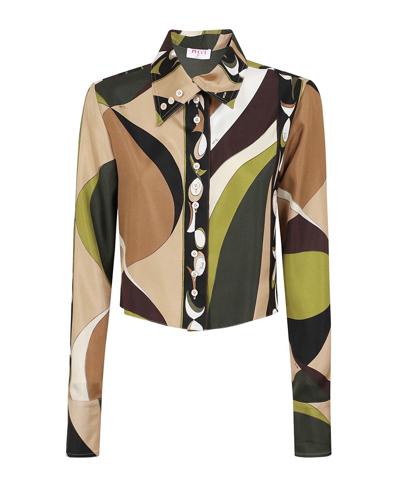 Pucci L.s. Shirt - Silk Twill - Khaki Muschio