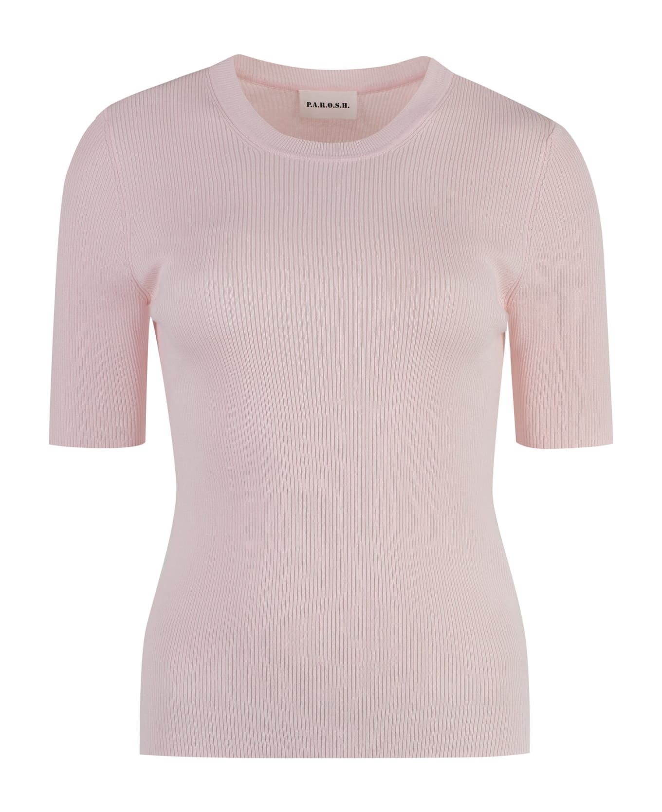 Parosh Cotton Knit T-shirt - Pink