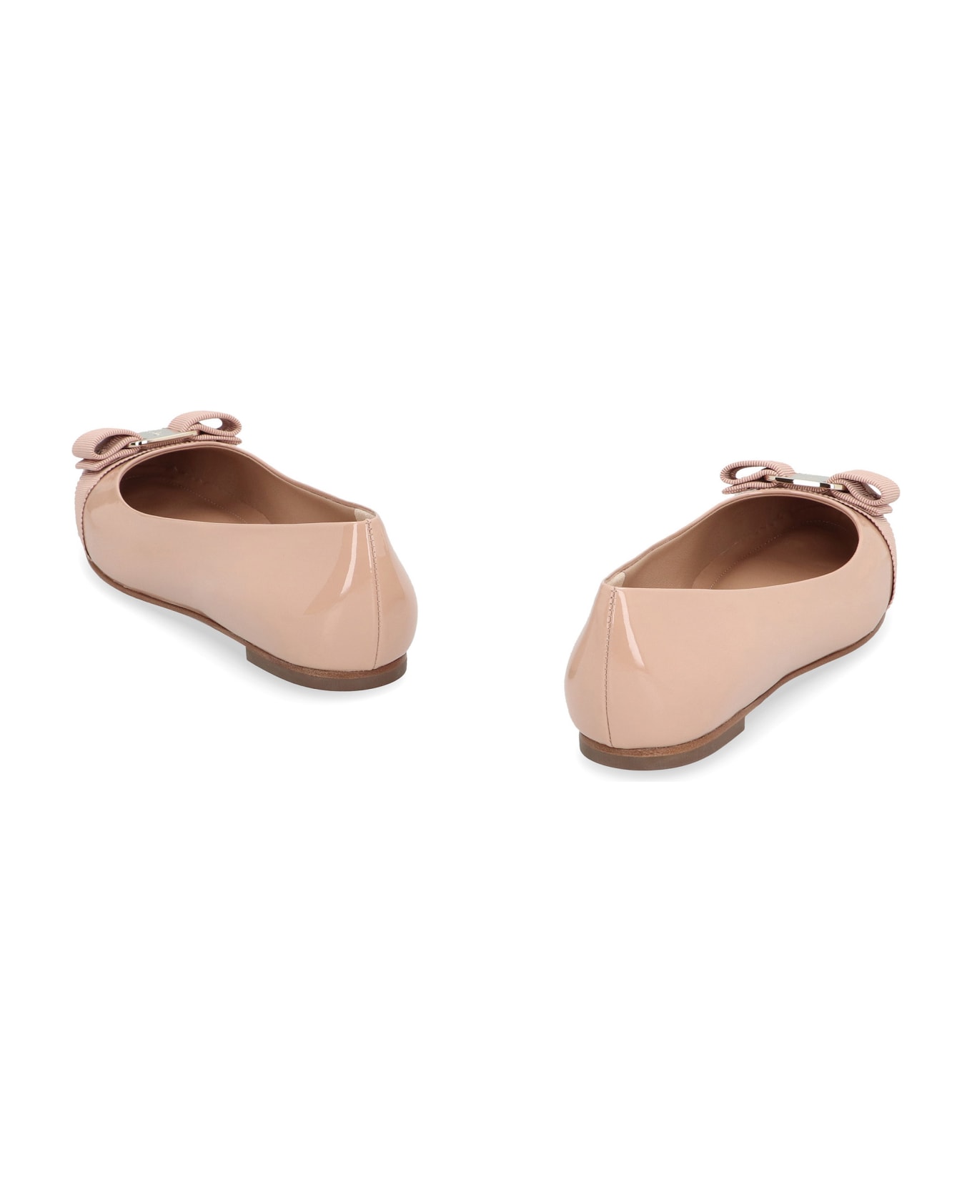 Ferragamo Varina Patent Leather Ballet Flats - Amaretti