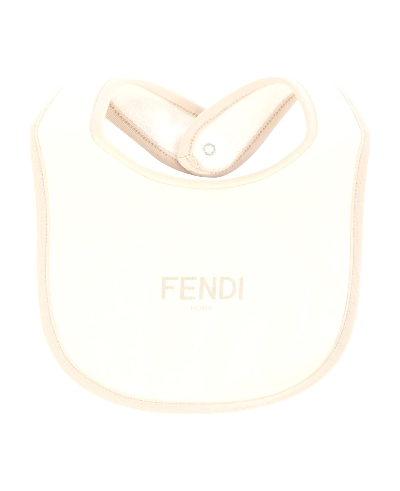 Fendi Beige Babygrow Set For Babykids With Teddy Bear - Beige