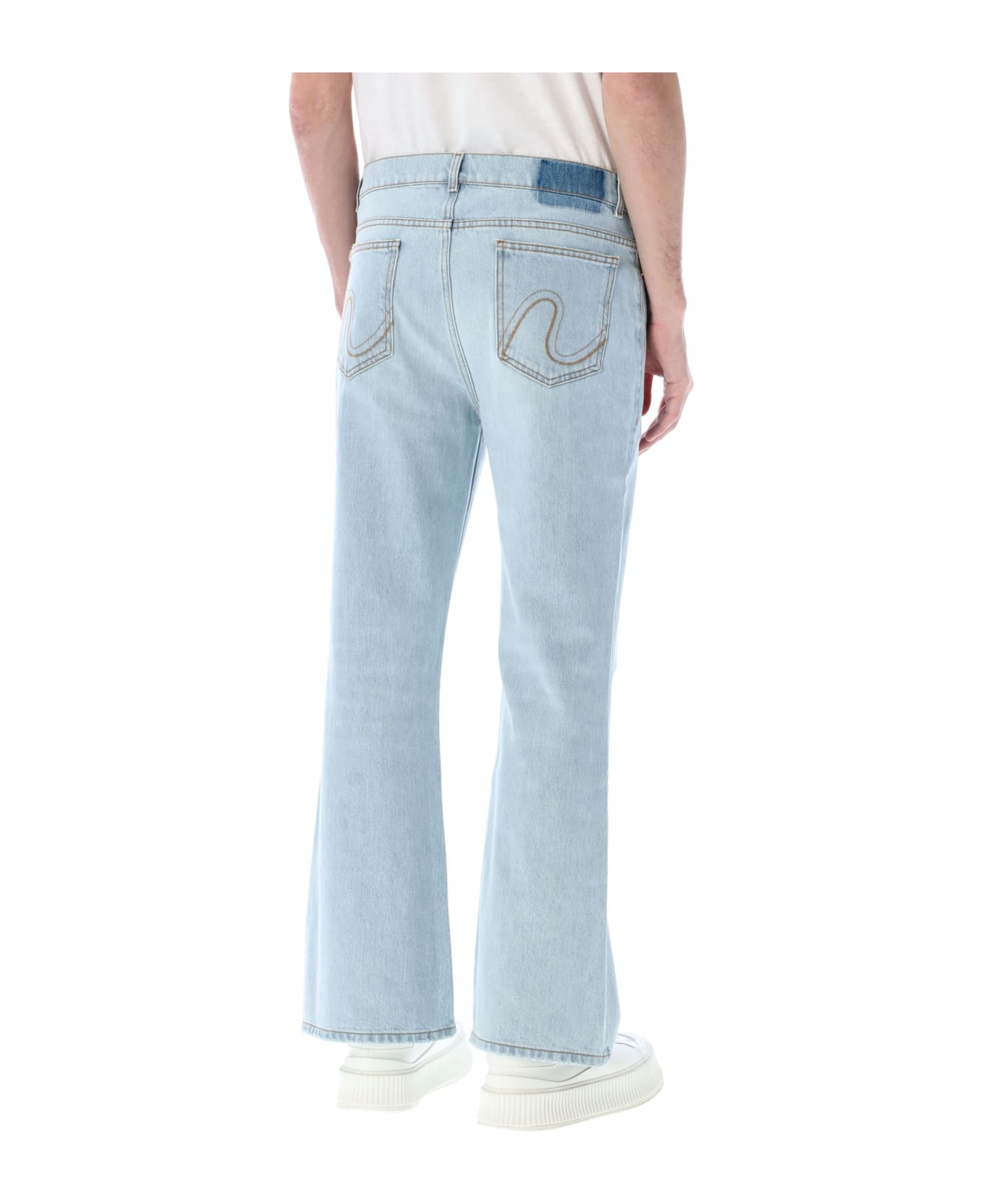 ERL Distressed-denim Bootcut Jeans - LIGHT BLUE