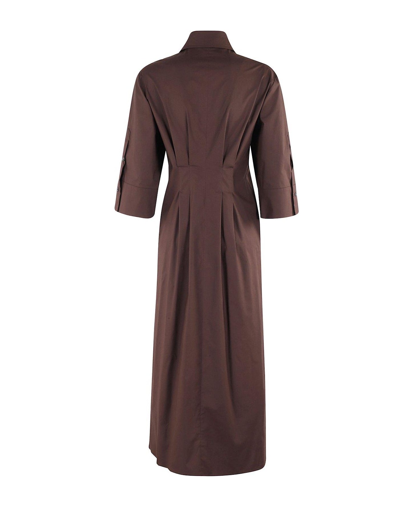 Seventy Stretched Poplin Long Dress - Brown