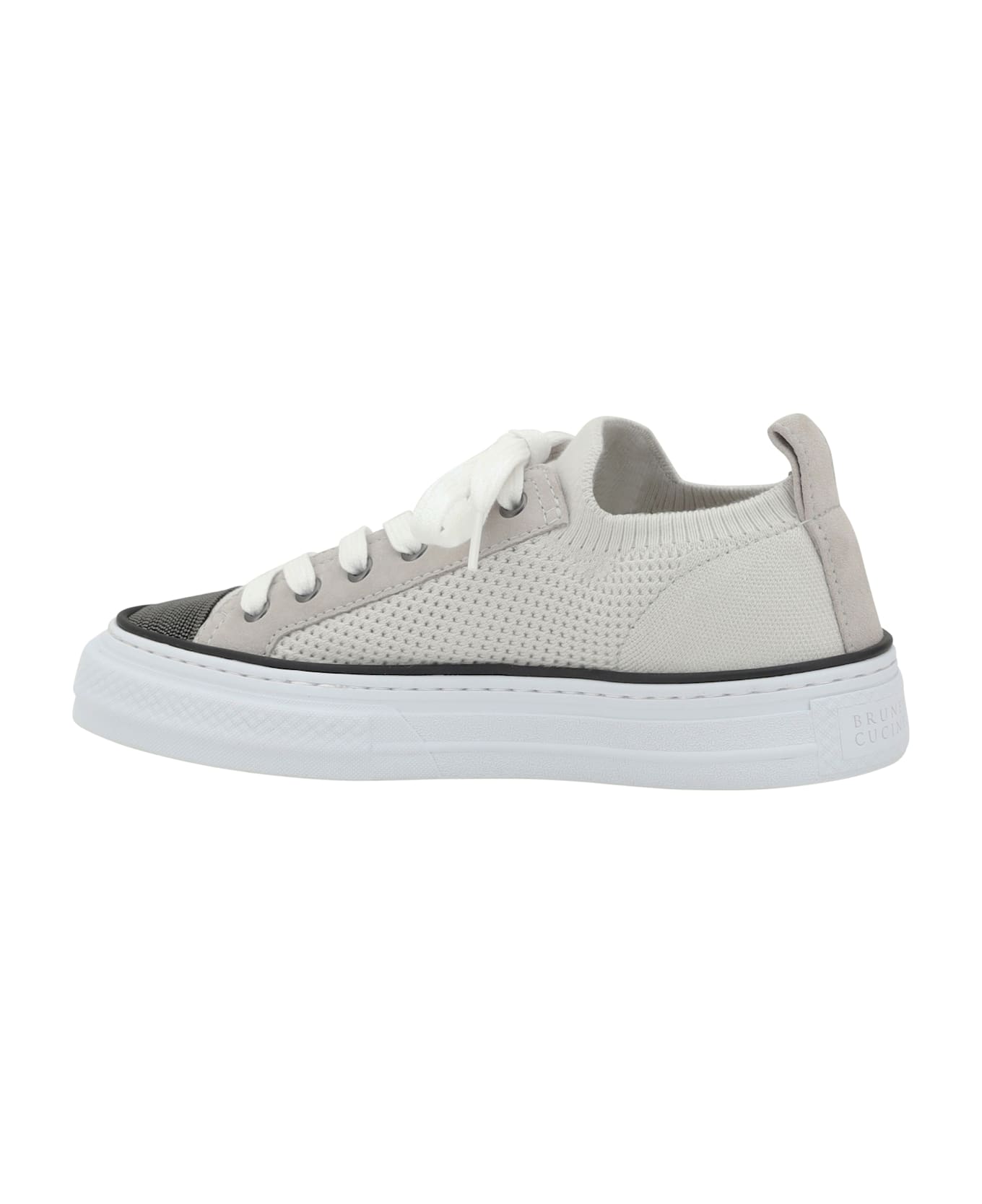 Brunello Cucinelli Mesh Cotton And Suede Sneakers