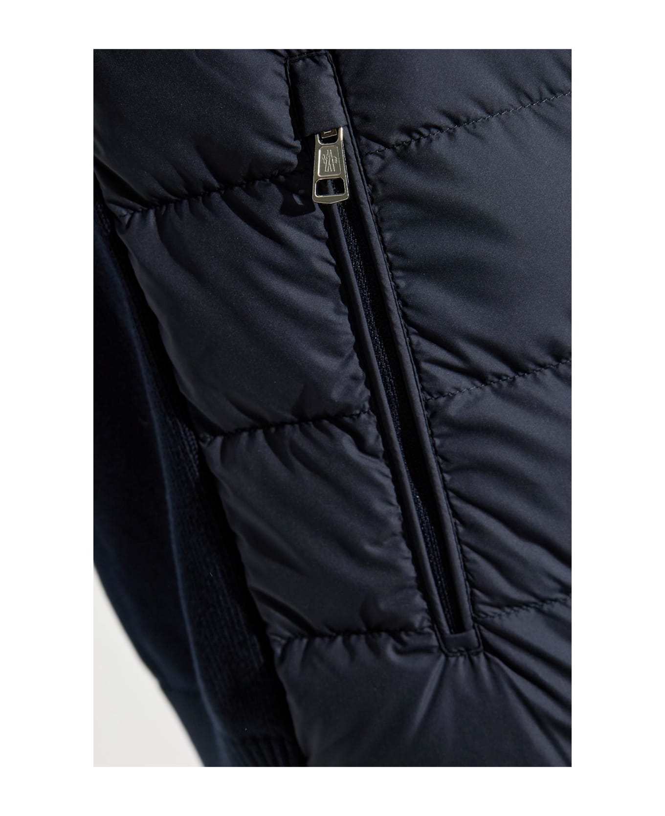 Moncler Cardigan With Down Insert - BLUE