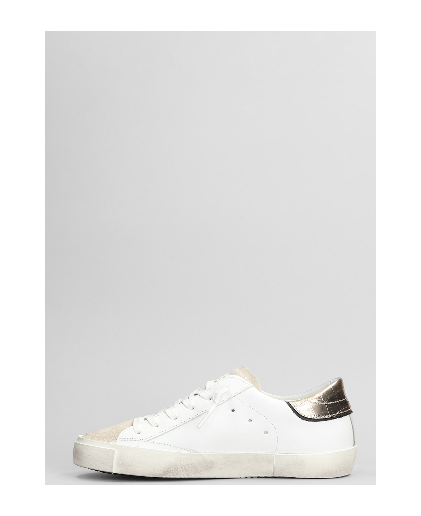Philippe Model Prsx Low Sneakers In White Leather - white