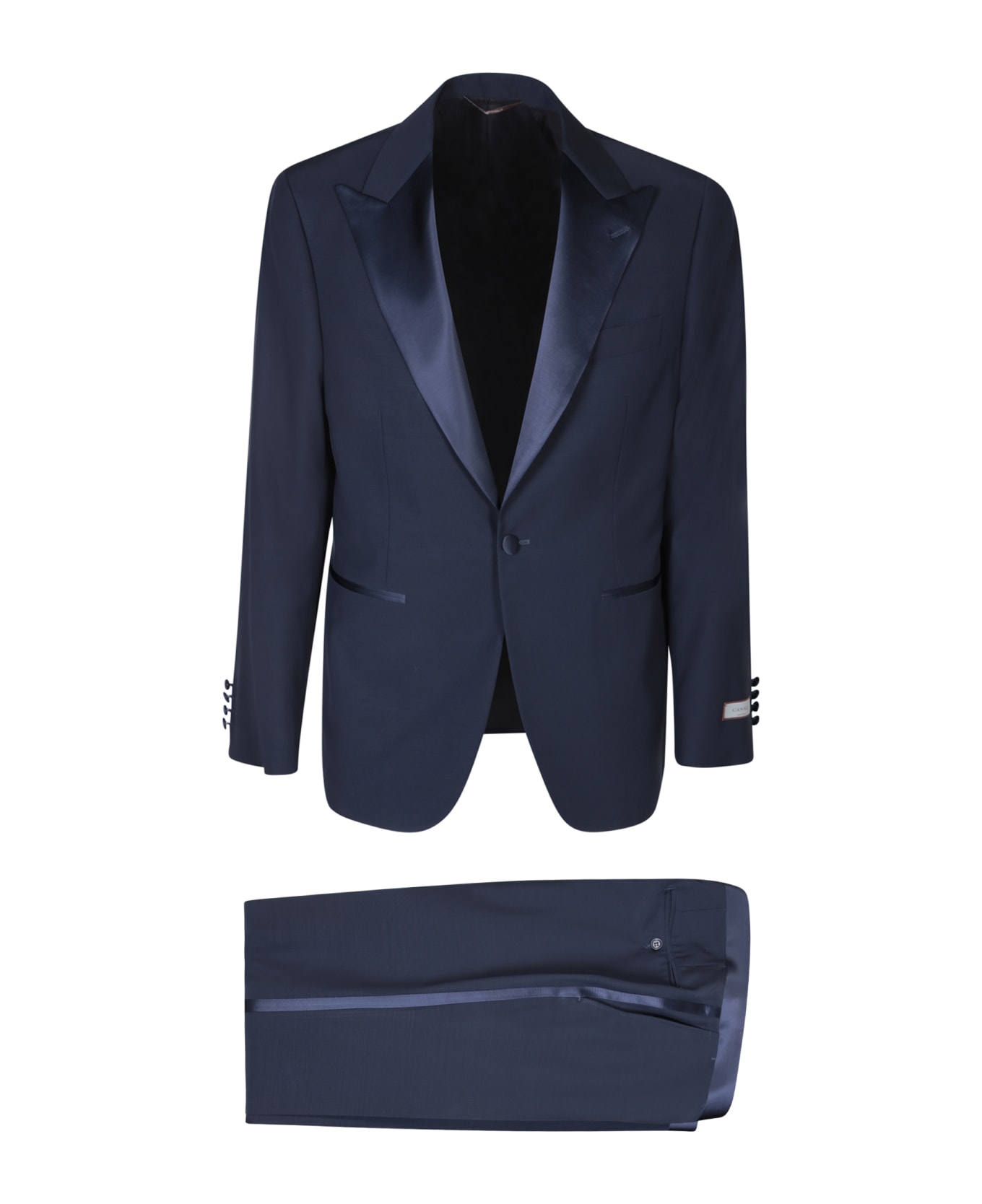 Canali Single-breasted Blue Smoking - Blue