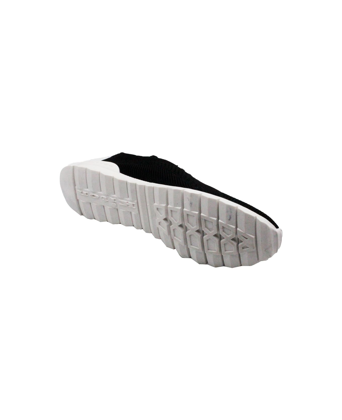 Kiton Sneakers Made Of Knitted Fabric. The Bottom, With A White Sole, Is Flexible And Extralight; The Elastic Tongue Ensures Greater Comfort. Logo - Black