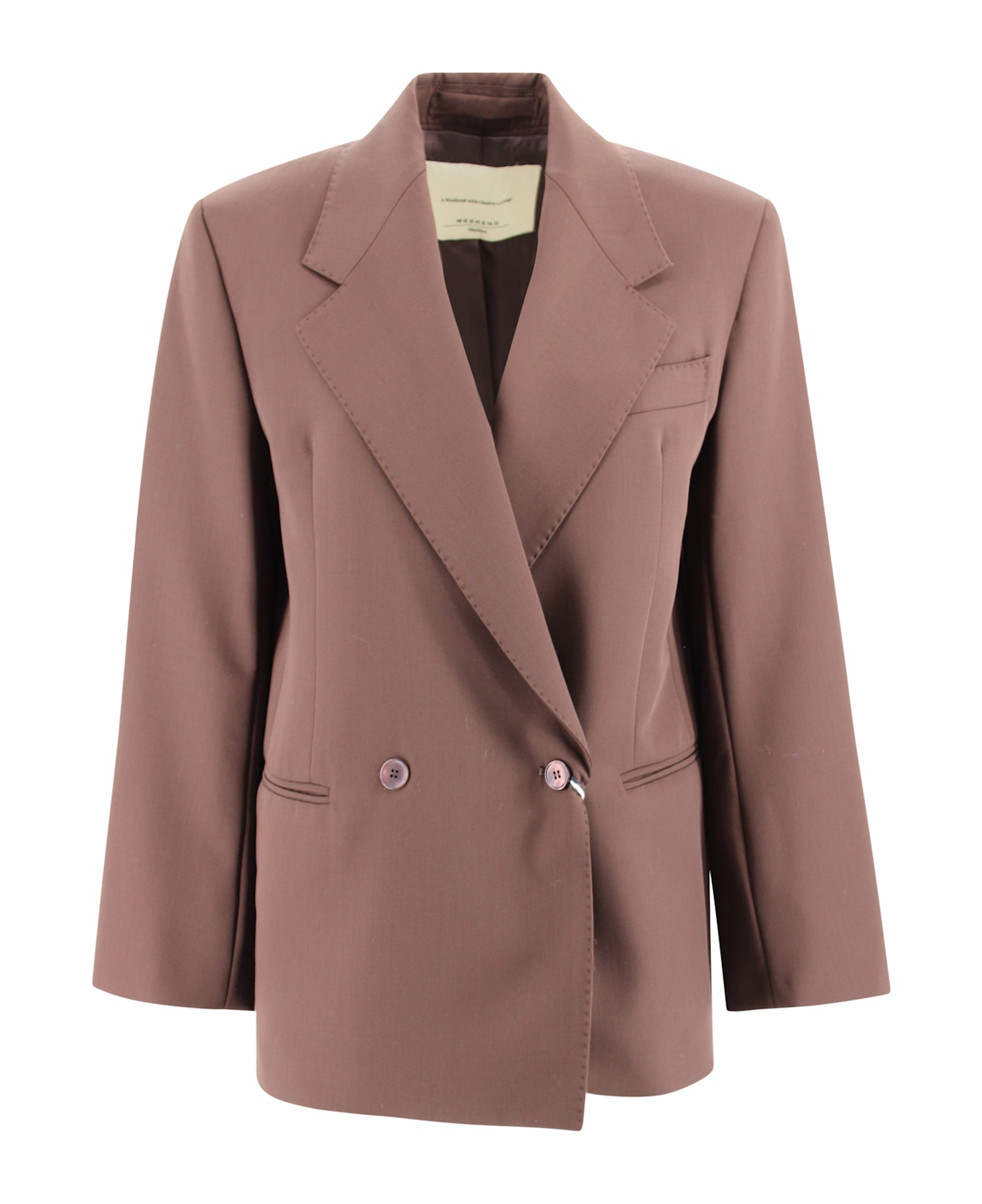 Weekend Max Mara Blazer In Pure Wool Levantina Fabric. - Brown
