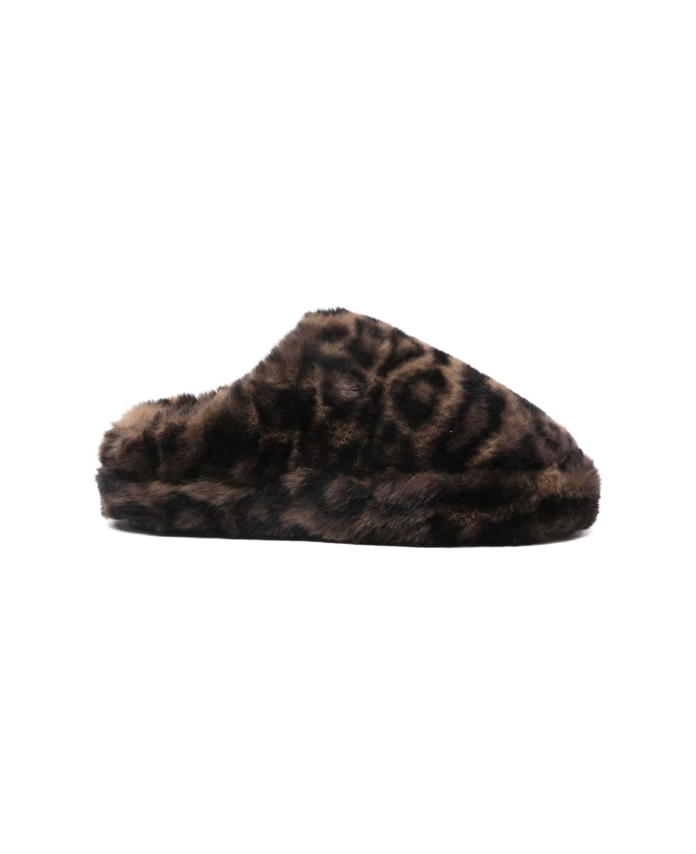 Apparis Misha Leopard Slippers - Brown
