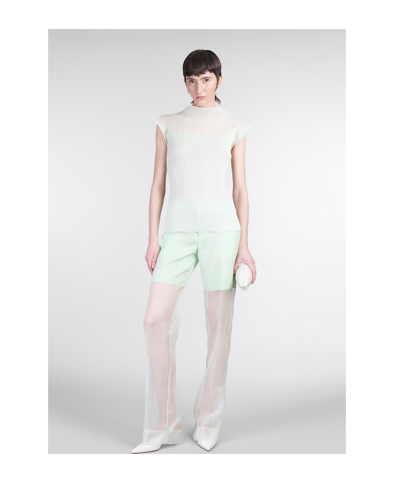 Del Core Topwear In Green Silk - green