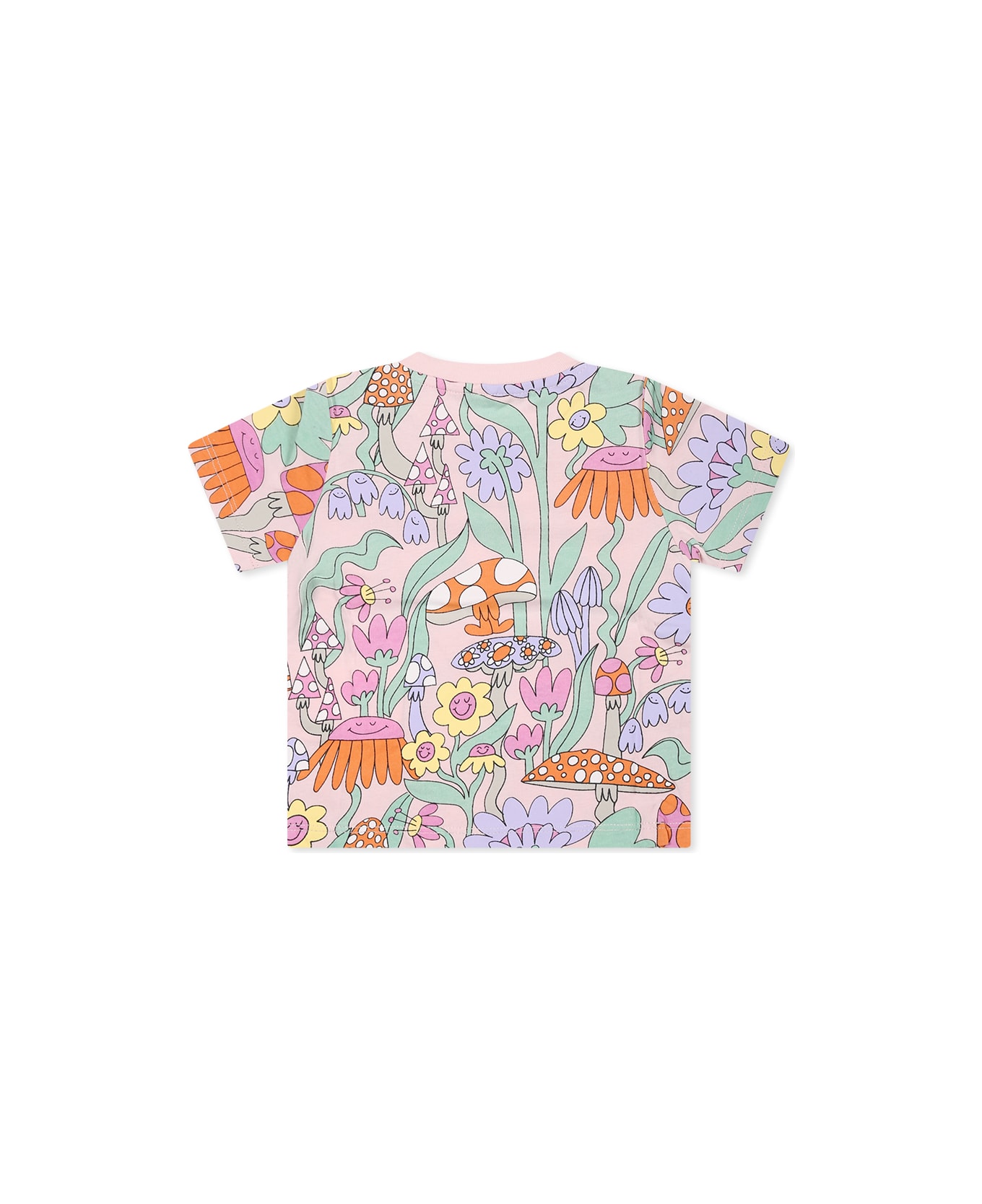 Stella McCartney Kids Pink T-shirt For Baby Girl With Flowers - Pink