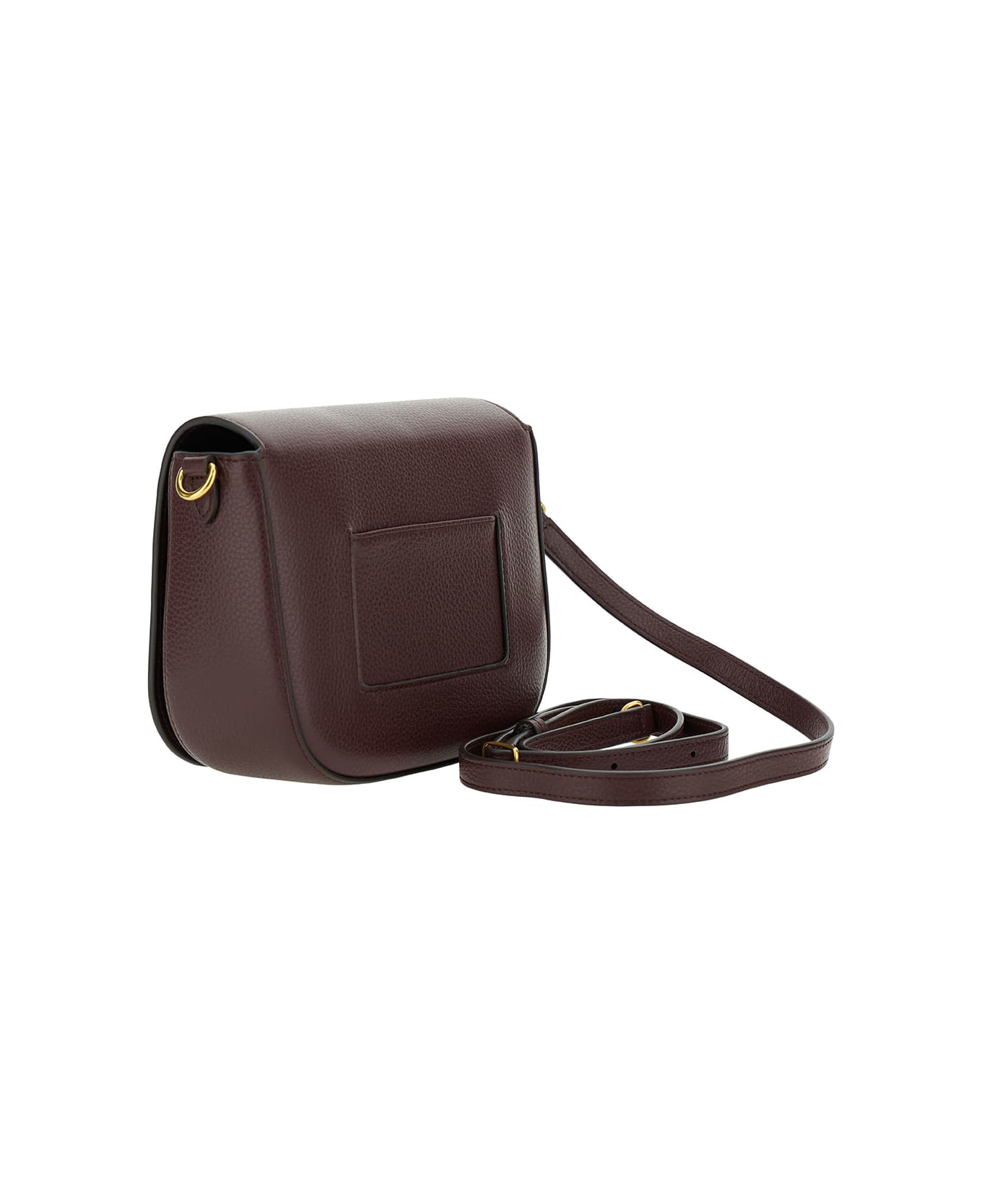 Mulberry Brown Crossbody Bag With Engraved Logo Detail In Hammered Leather Woman - Brown