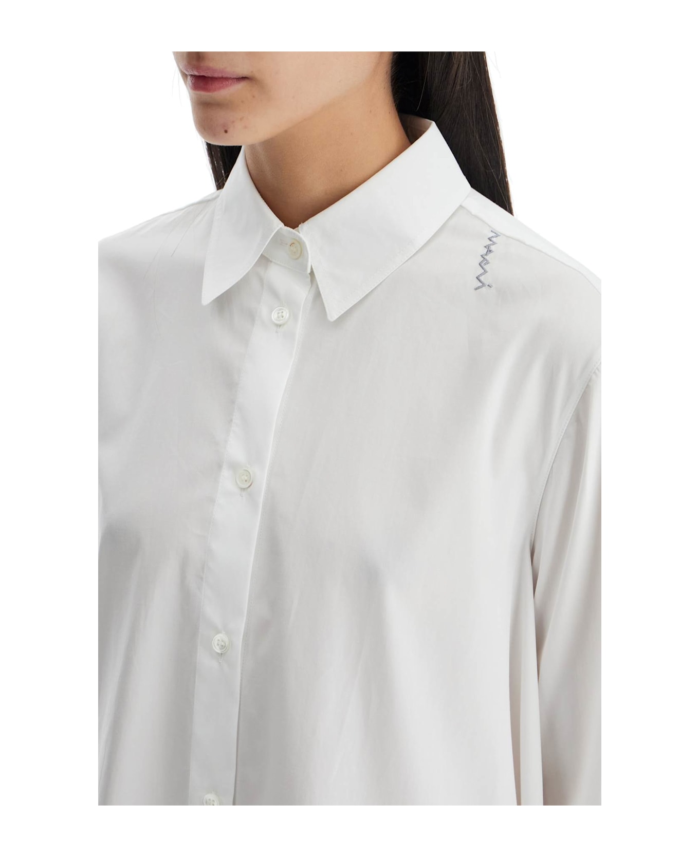 Marni White Cotton Dress With Embroidery - LILY WHITE (White)