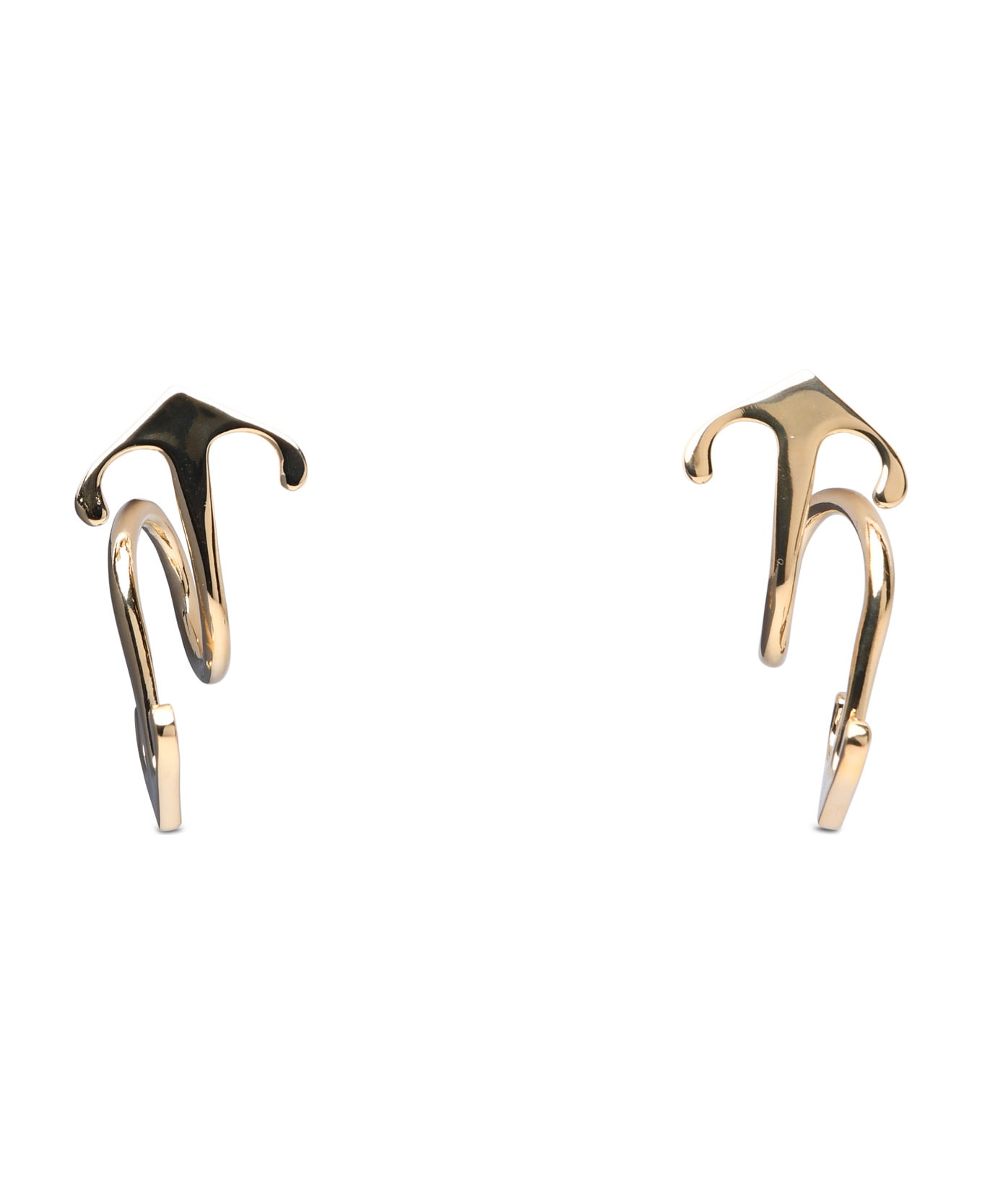 Off-White Logo Engraved Earrings - Gold