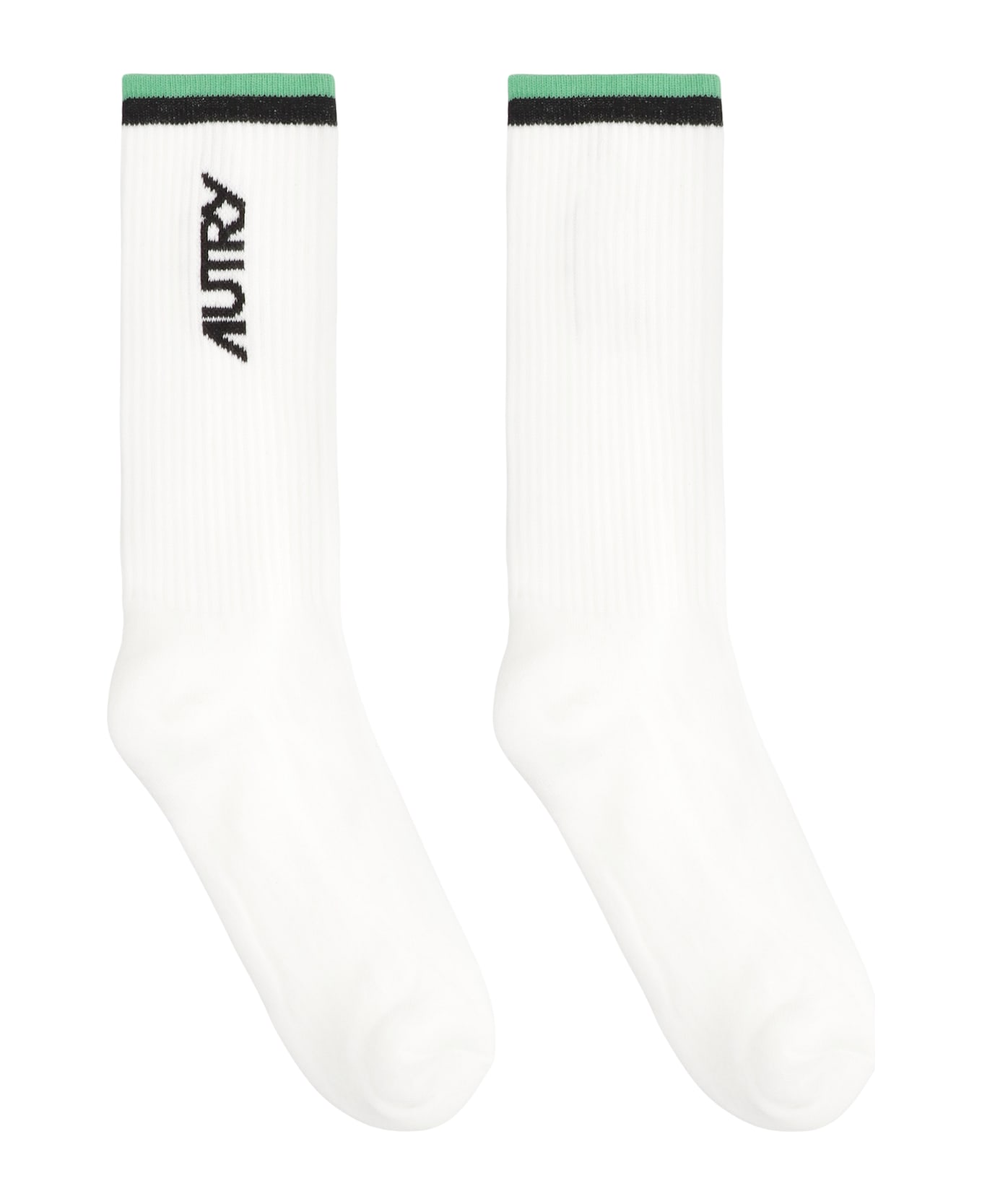 Autry Logo Cotton Blend Socks - panna
