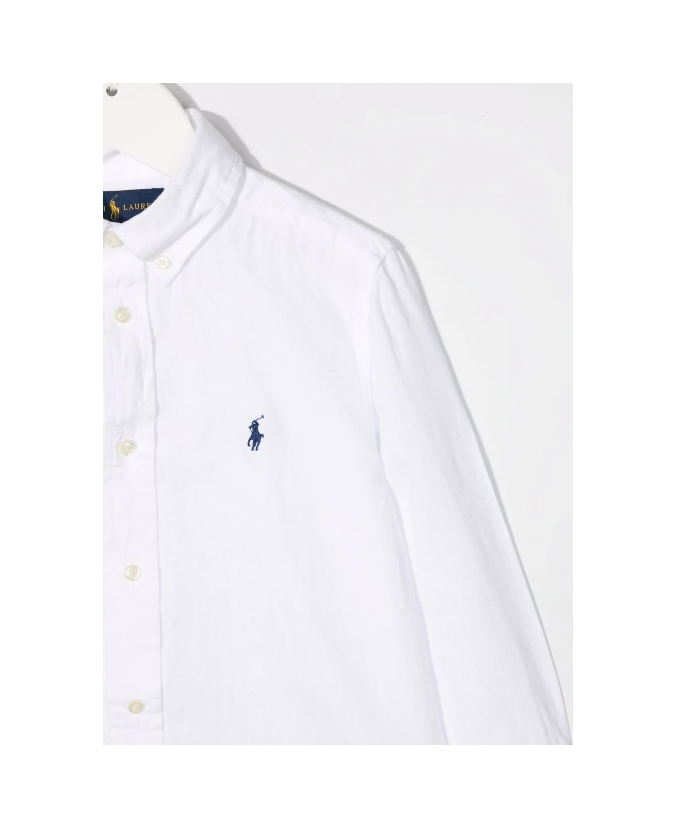 Ralph Lauren White Linen Shirt With Embroidered Pony - White シャツ