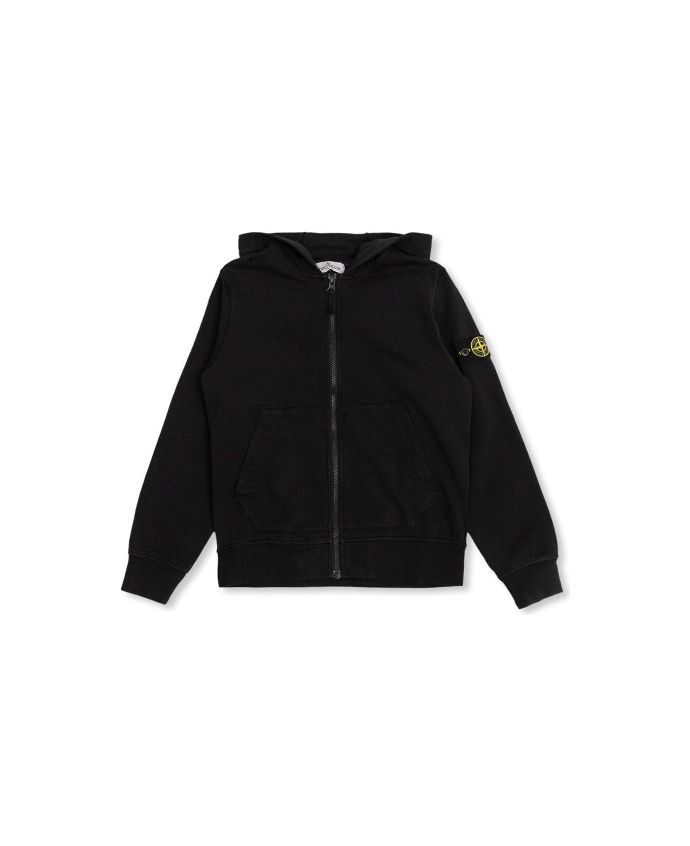 Stone Island Compass-patch Zip-up Hooded Jacket コート＆ジャケット