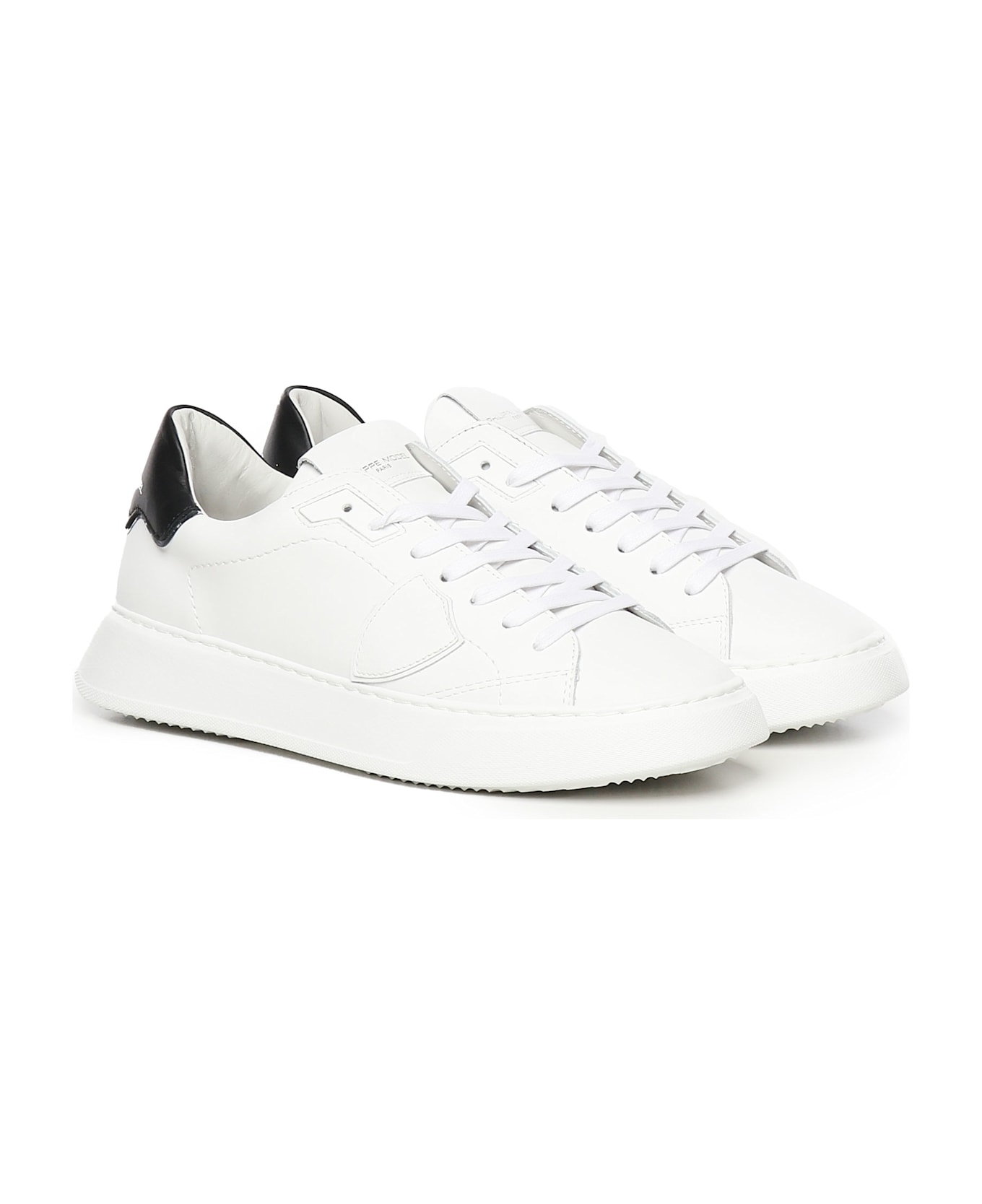 Philippe Model Temple Low Sneaker - WHITE, black